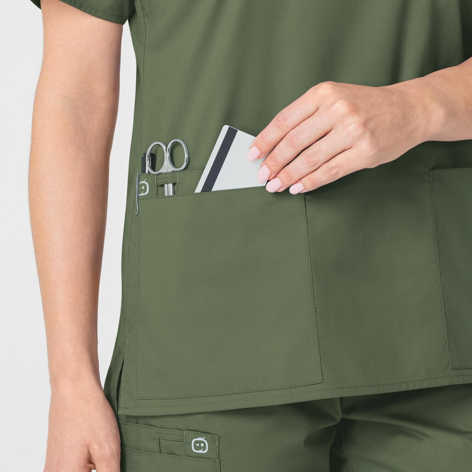 Casacca donna 101 scollo a V olive