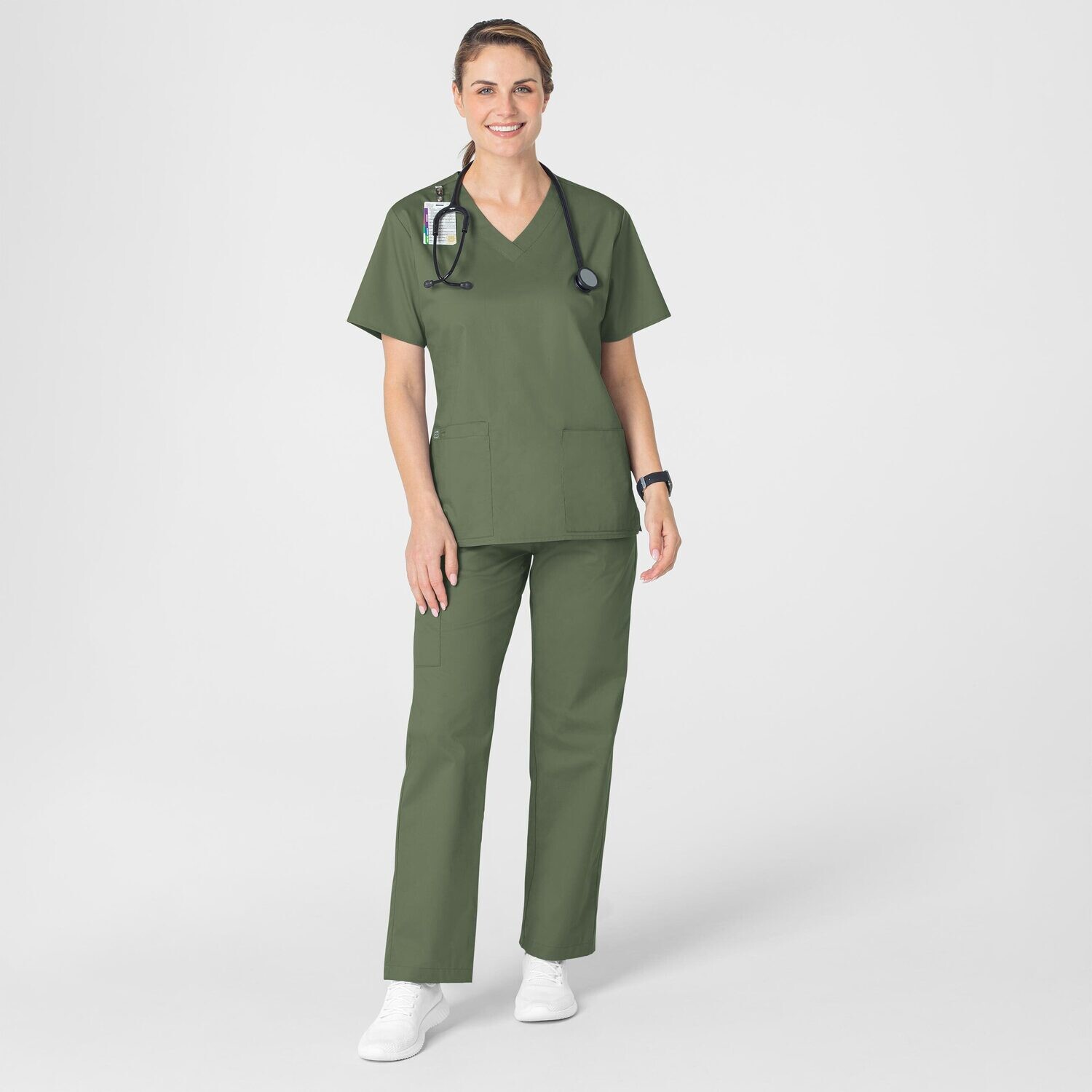 Casacca donna 101 scollo a V olive