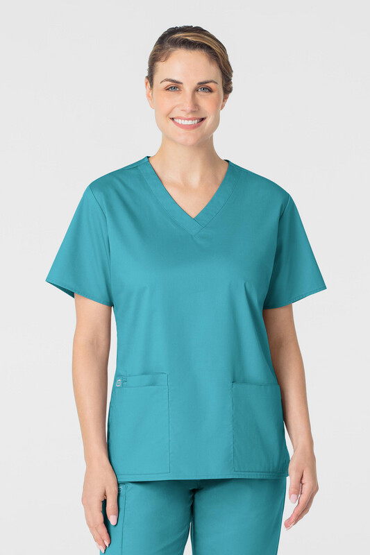 Casacca donna 101 scollo a V teal blue