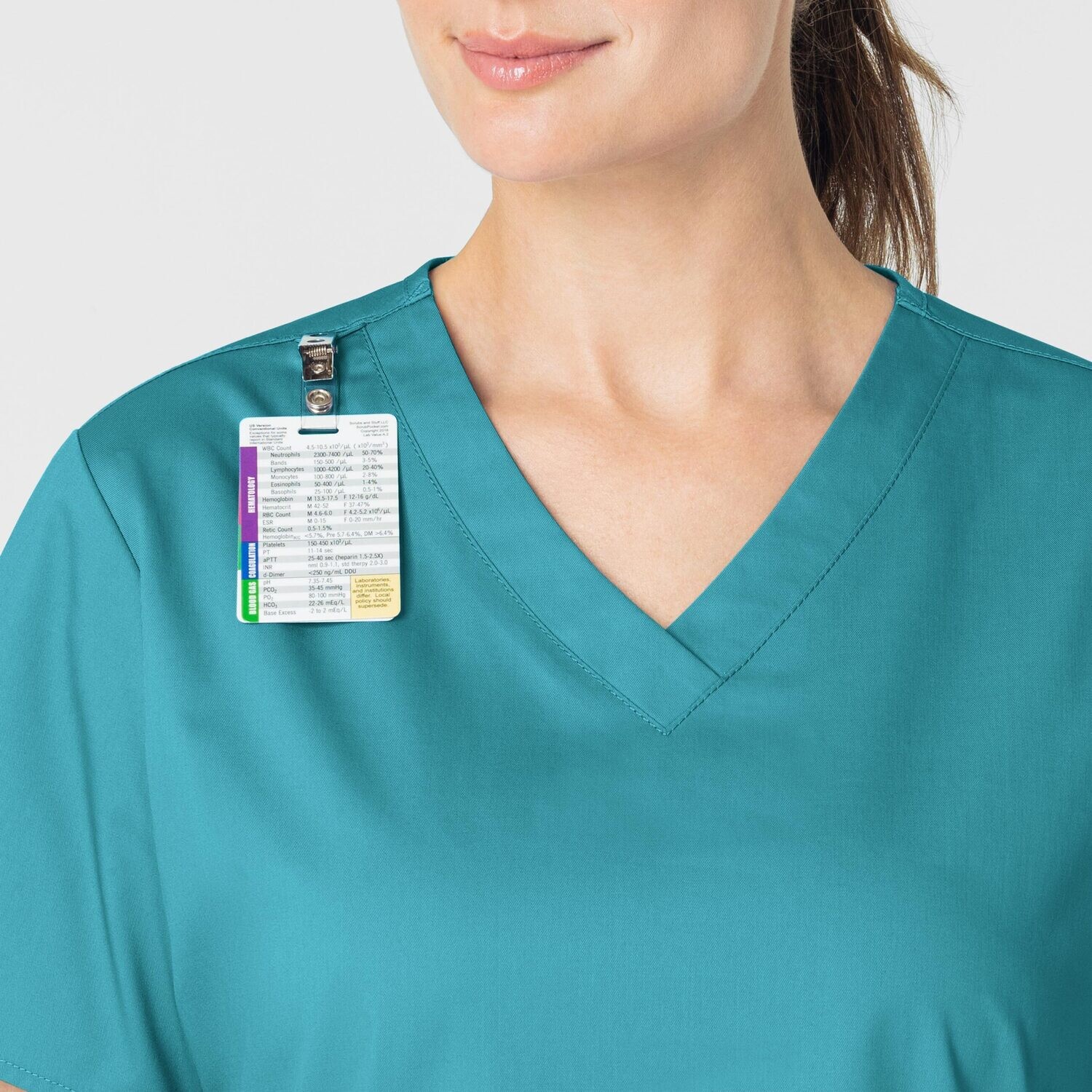 Casacca donna 101 scollo a V teal blue