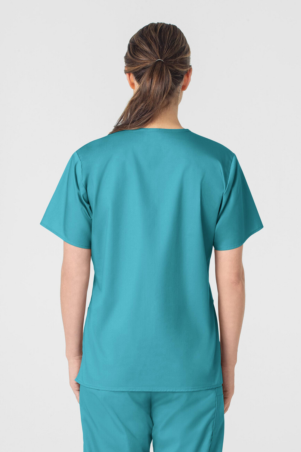 Casacca donna 101 scollo a V teal blue