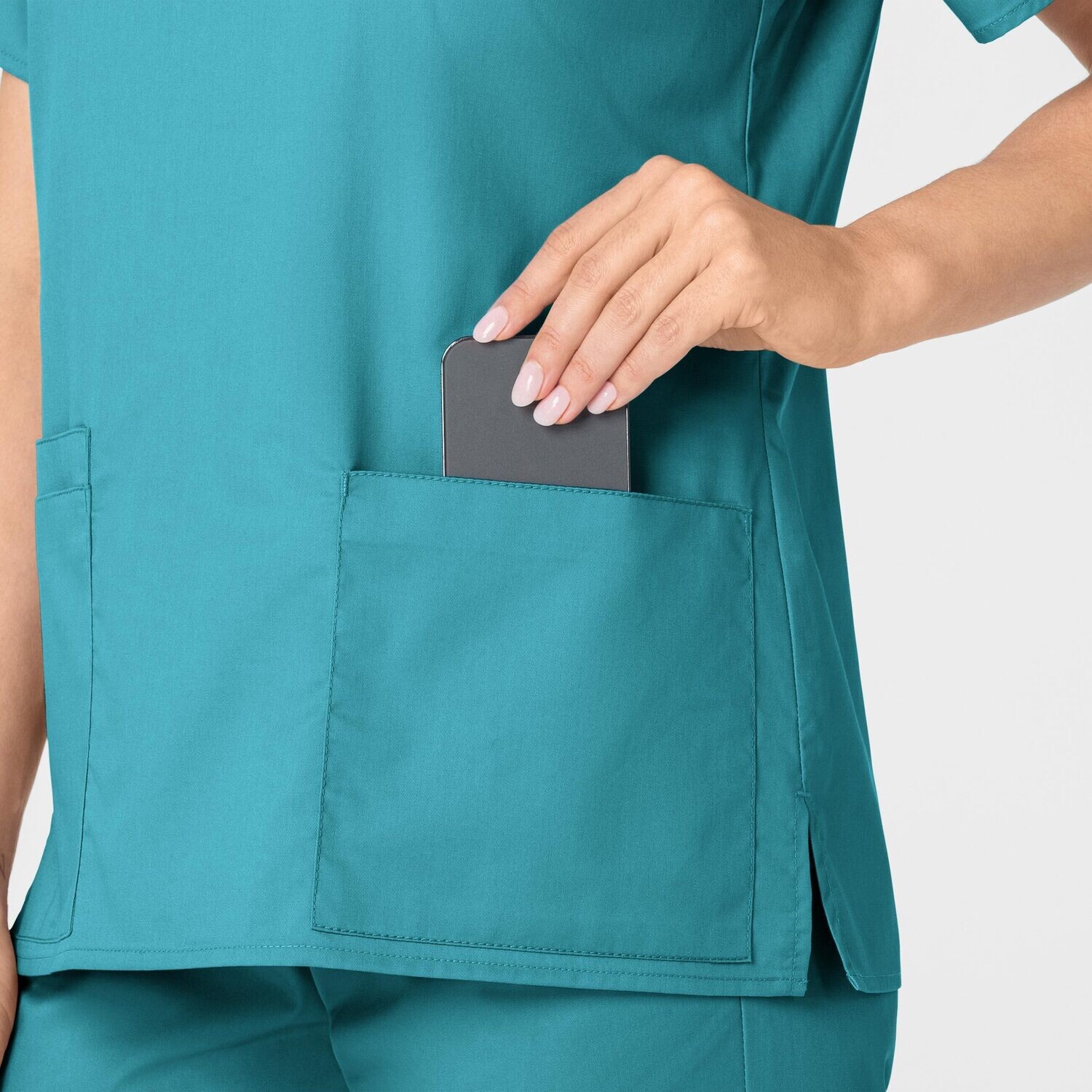 Casacca donna 101 scollo a V teal blue