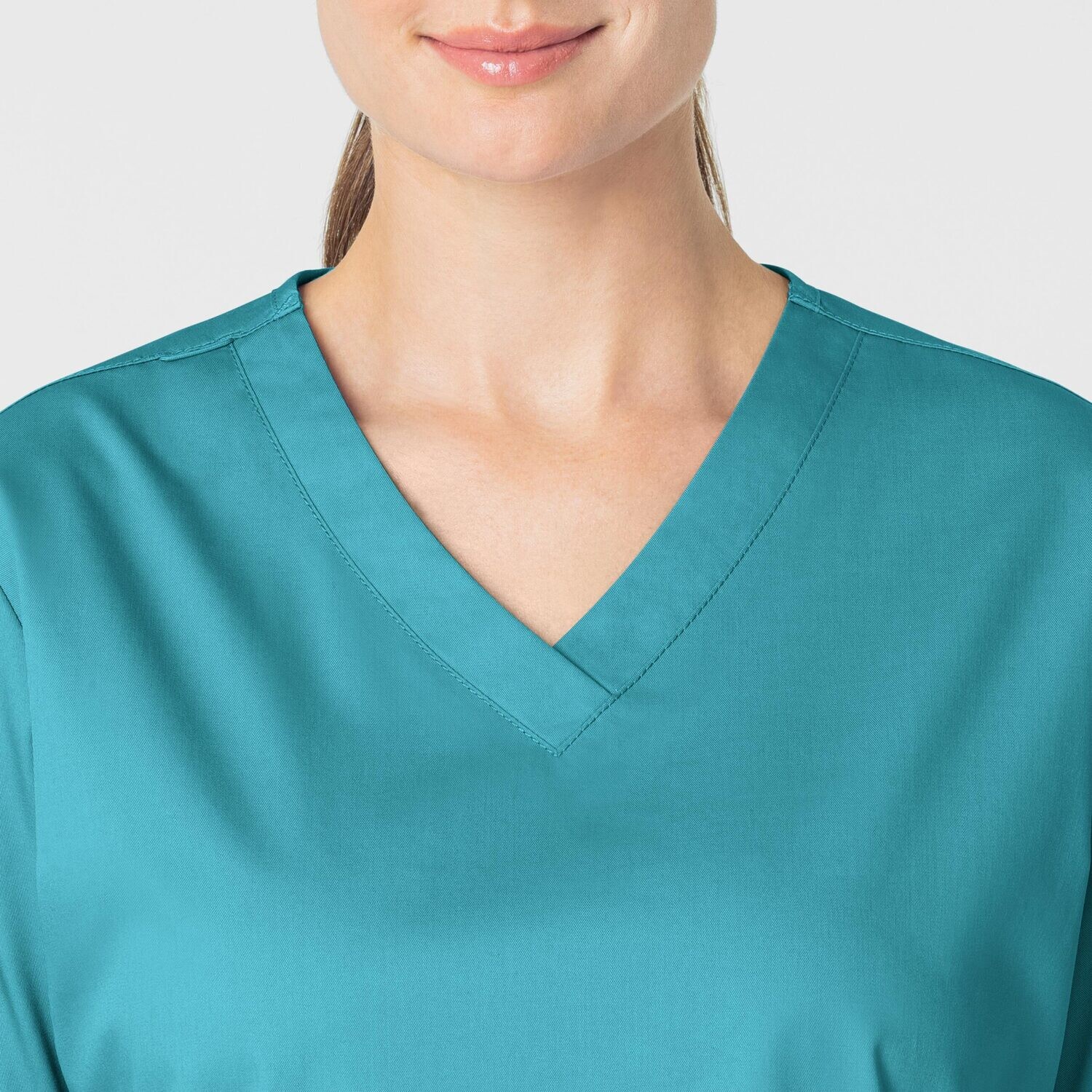 Casacca donna 101 scollo a V teal blue