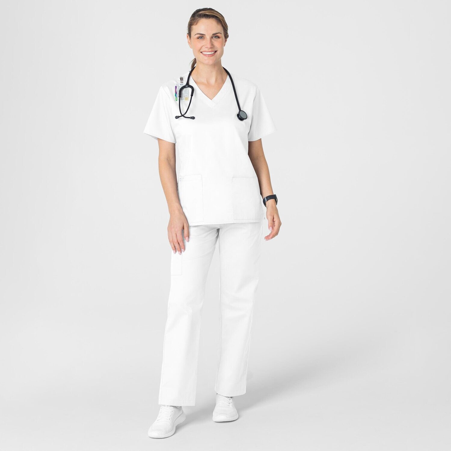 Casacca donna 101 scollo a V white