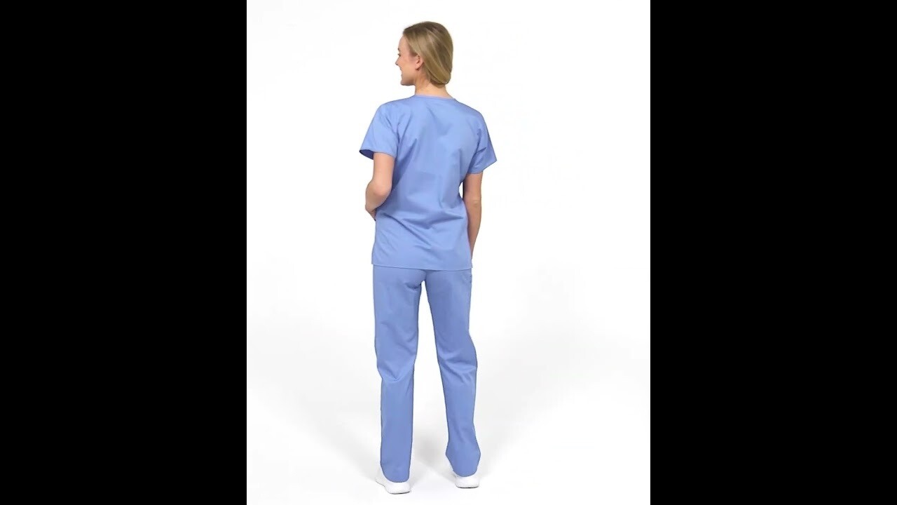 Casacca donna 102 scollo a Y caribbean blue