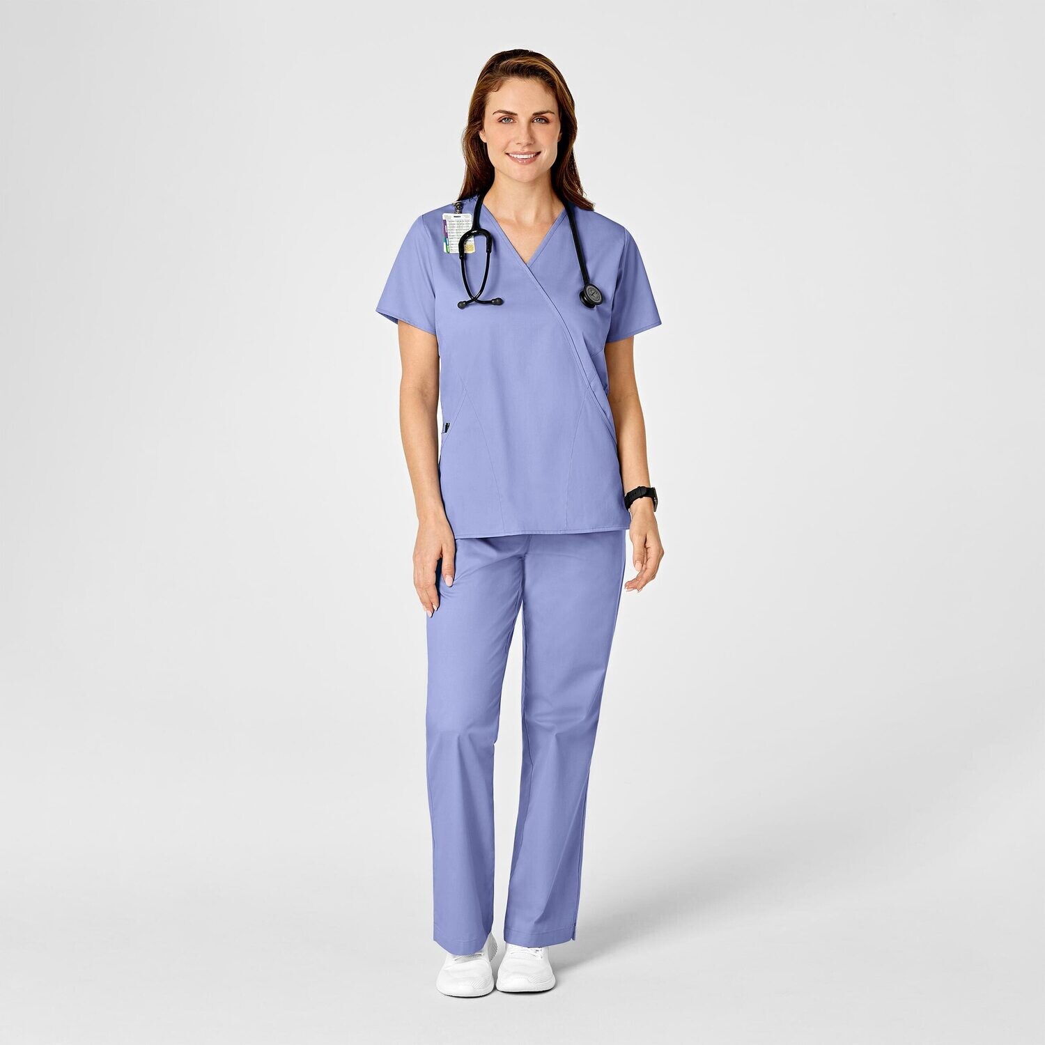 Casacca donna 102 scollo a Y ceil blue