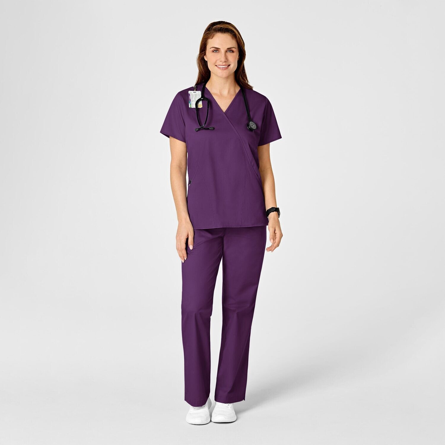 Casacca donna 102 scollo a Y eggplant