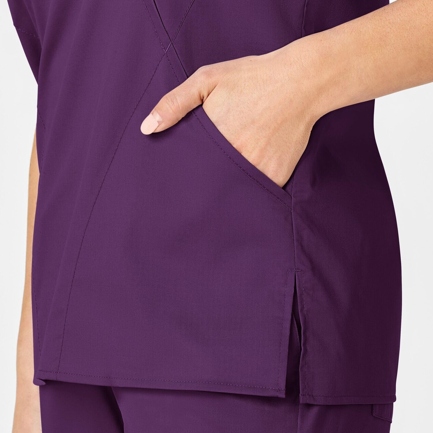 Casacca donna 102 scollo a Y eggplant
