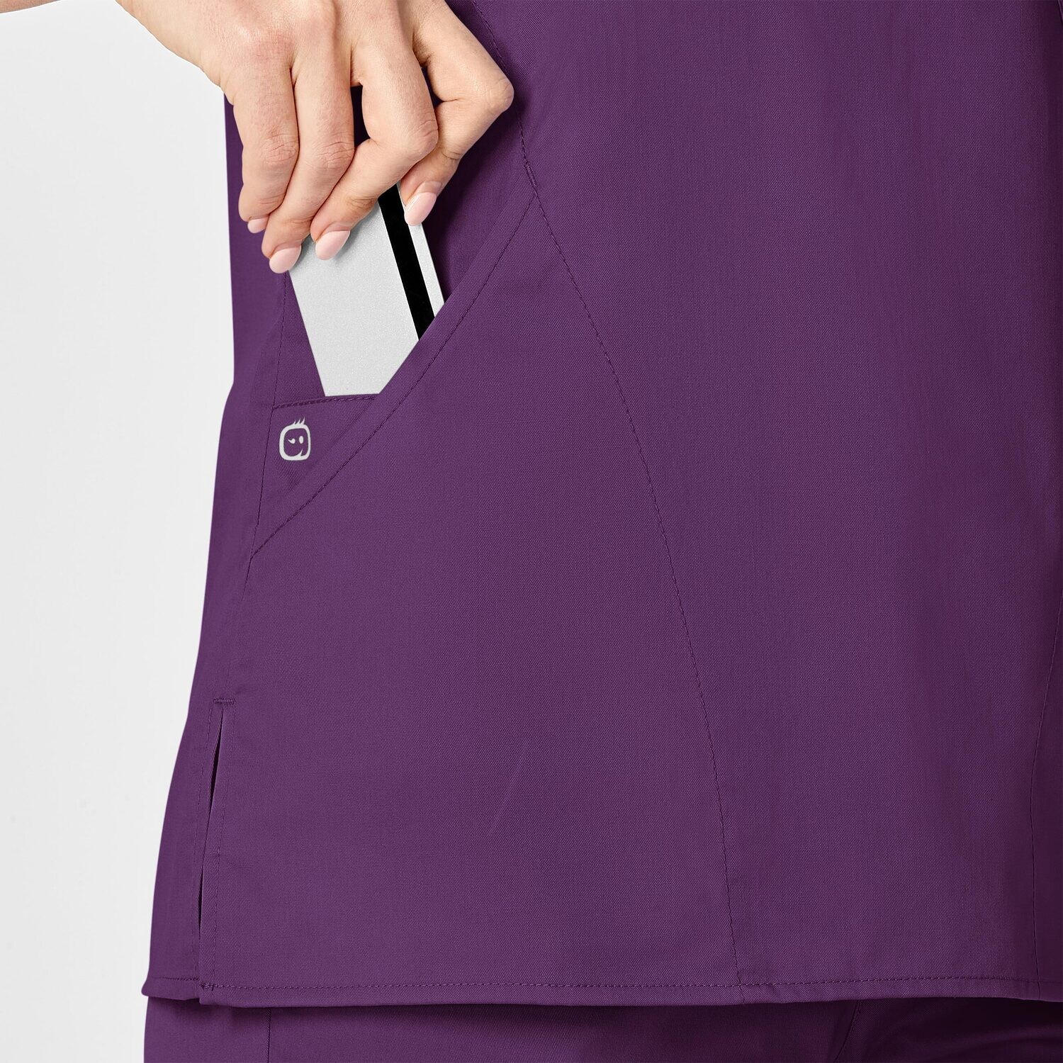 Casacca donna 102 scollo a Y eggplant