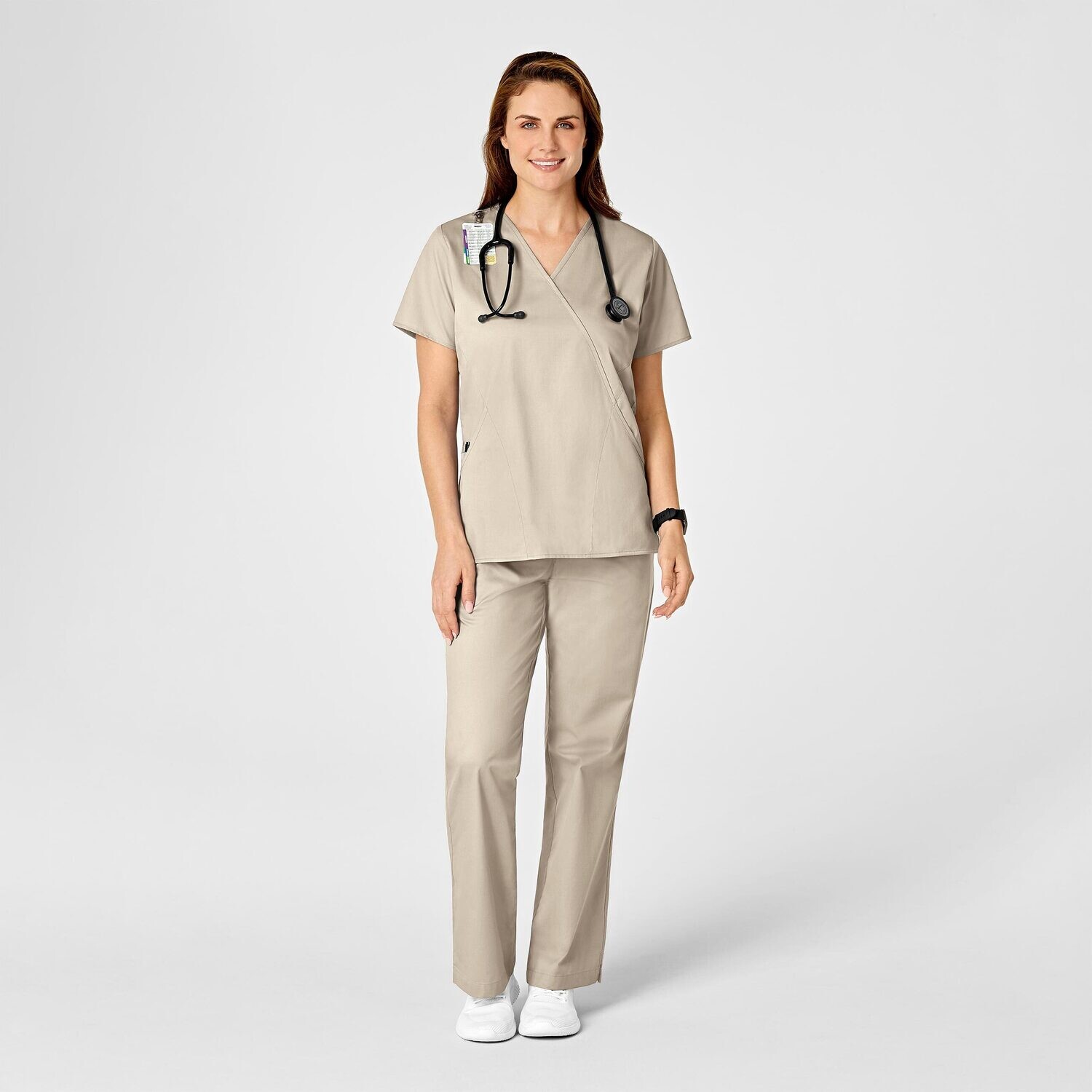 Casacca donna 102 scollo a Y khaki
