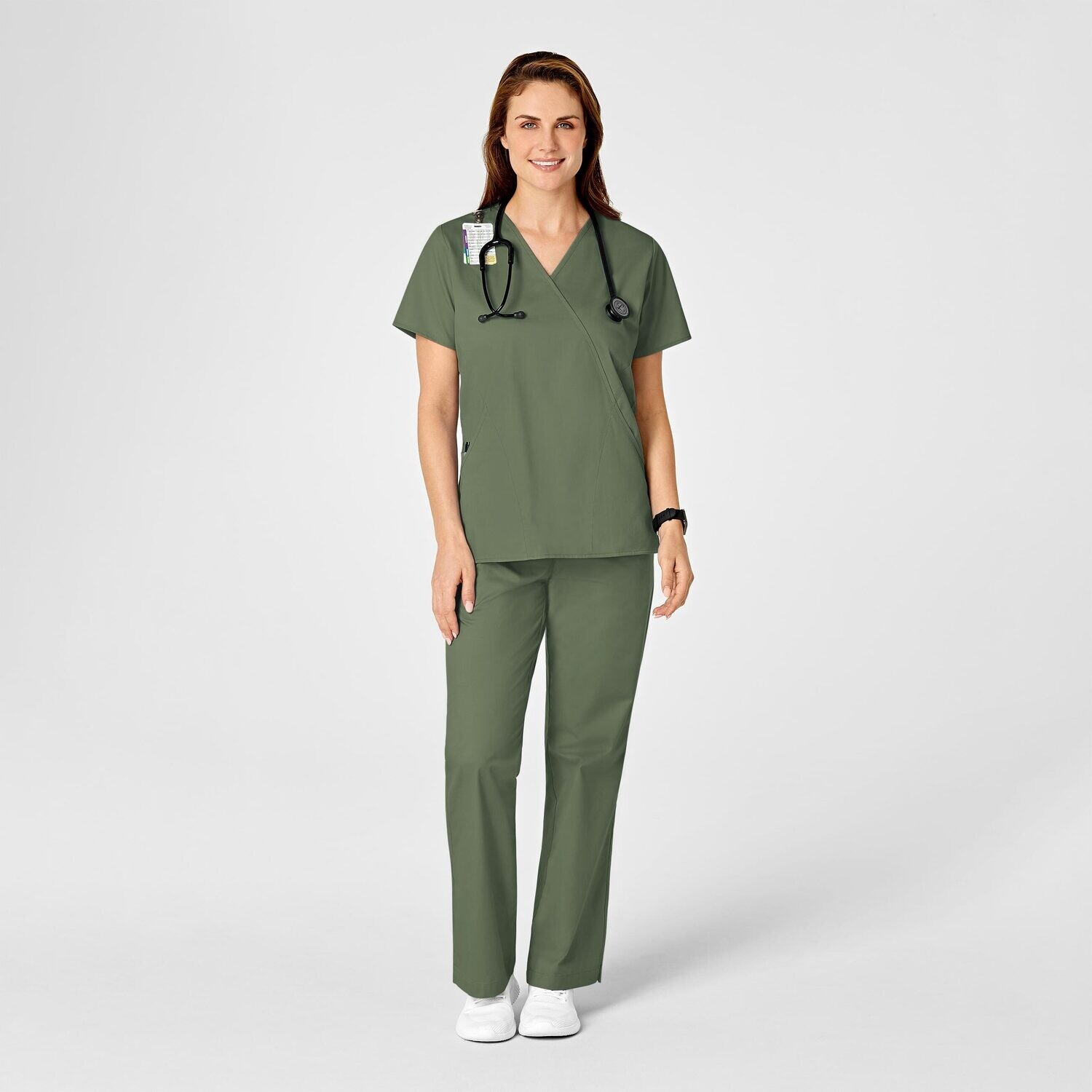 Casacca donna 102 scollo a Y olive