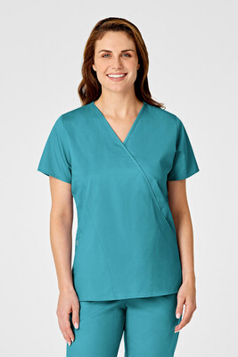Casacca donna 102 scollo a Y teal blue