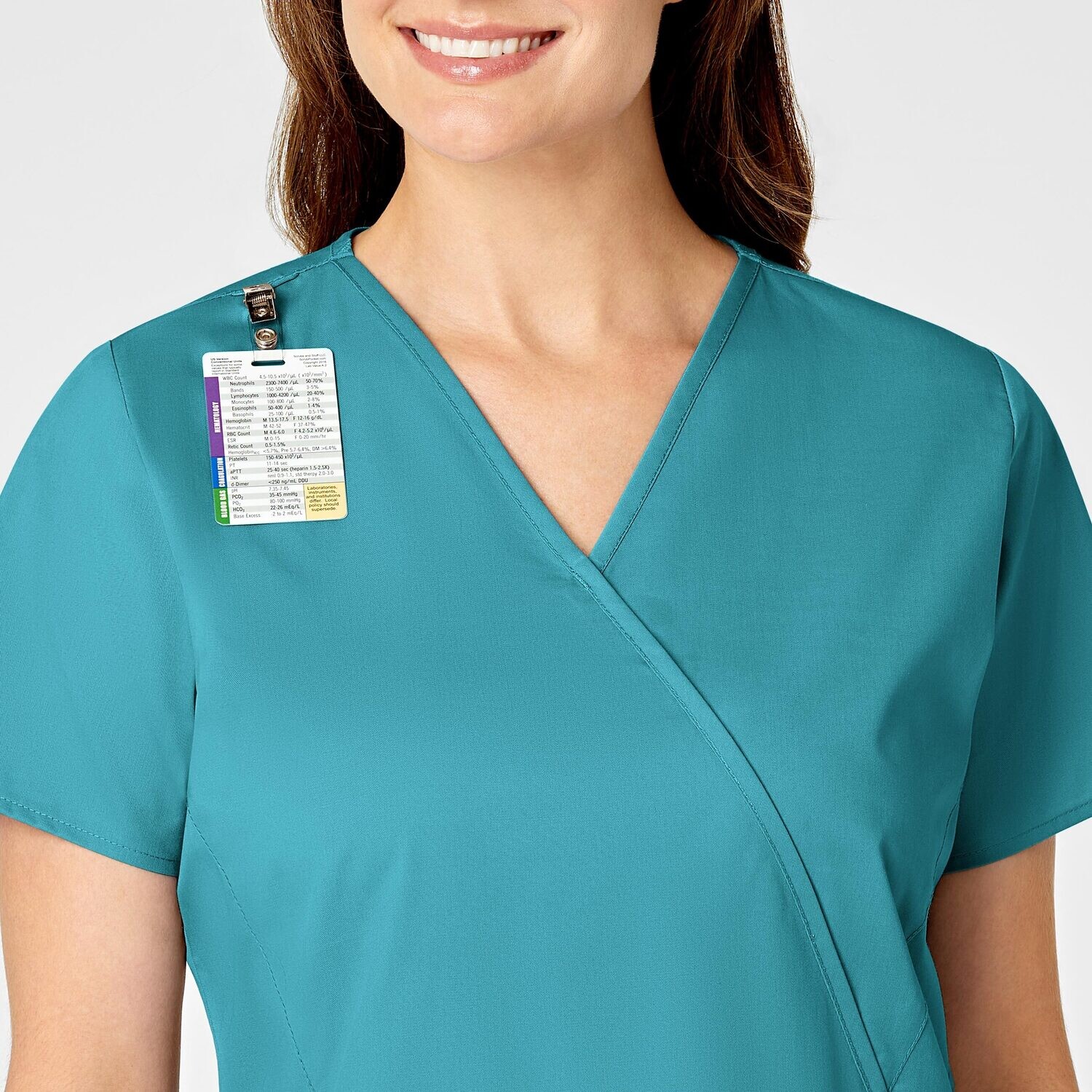 Casacca donna 102 scollo a Y teal blue