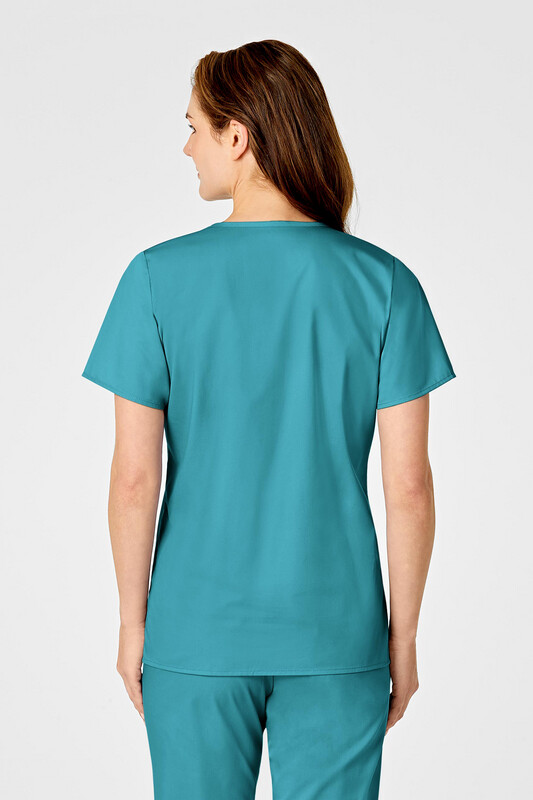 Casacca donna 102 scollo a Y teal blue