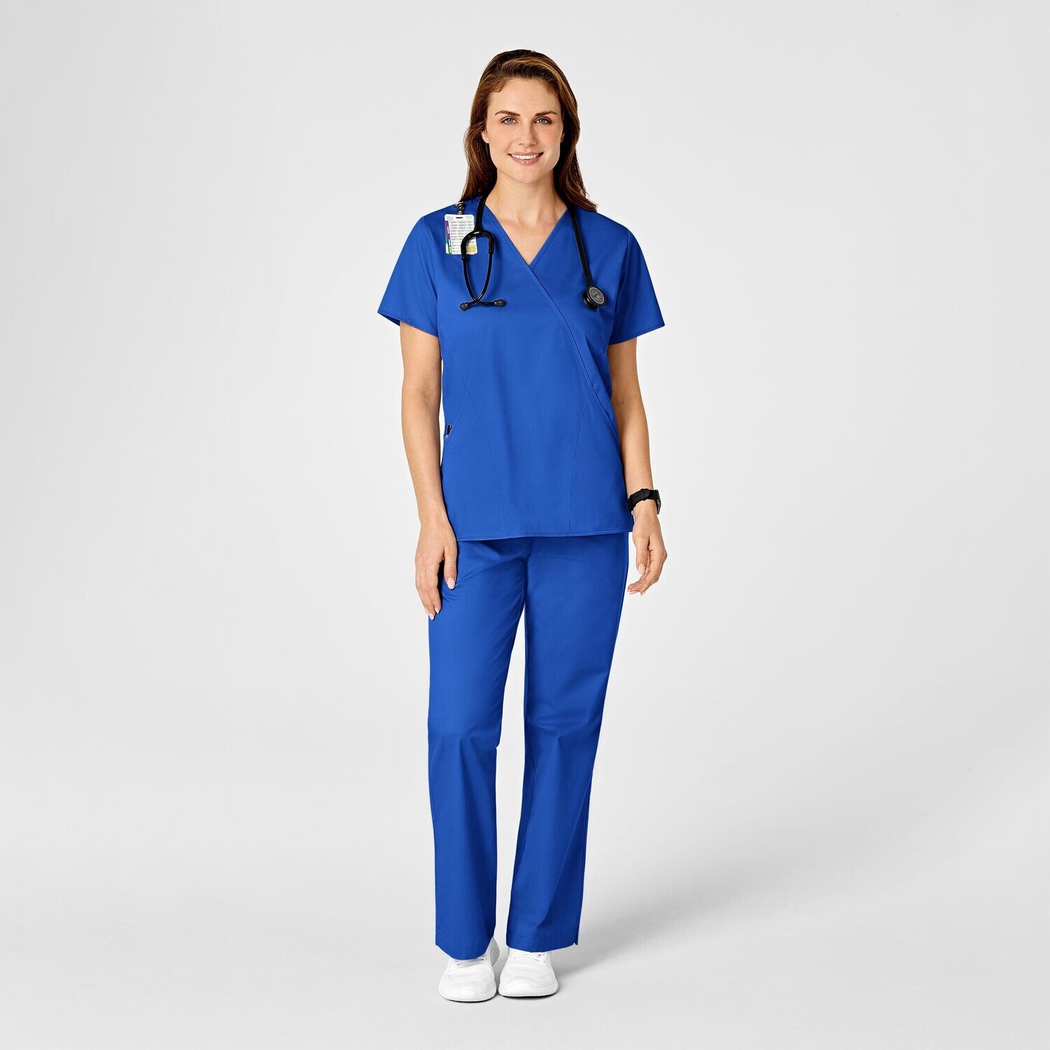 Casacca donna 102 scollo a Y royal blue
