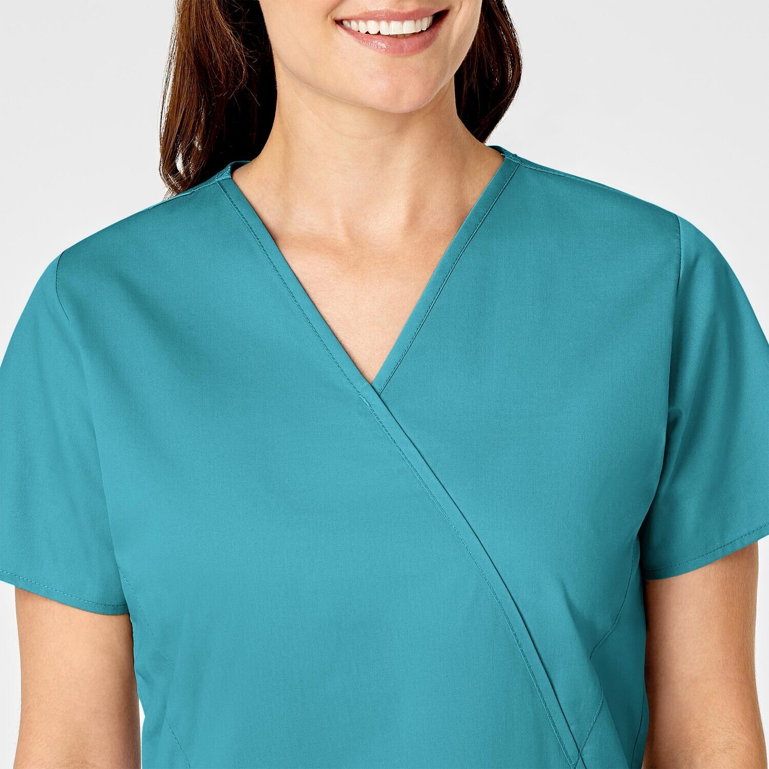 Casacca donna 102 scollo a Y teal blue