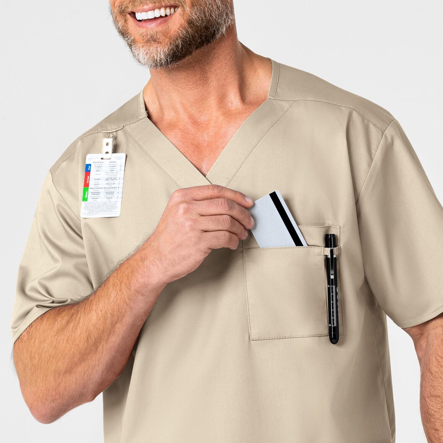 Casacca uomo 103 scollo a V khaki