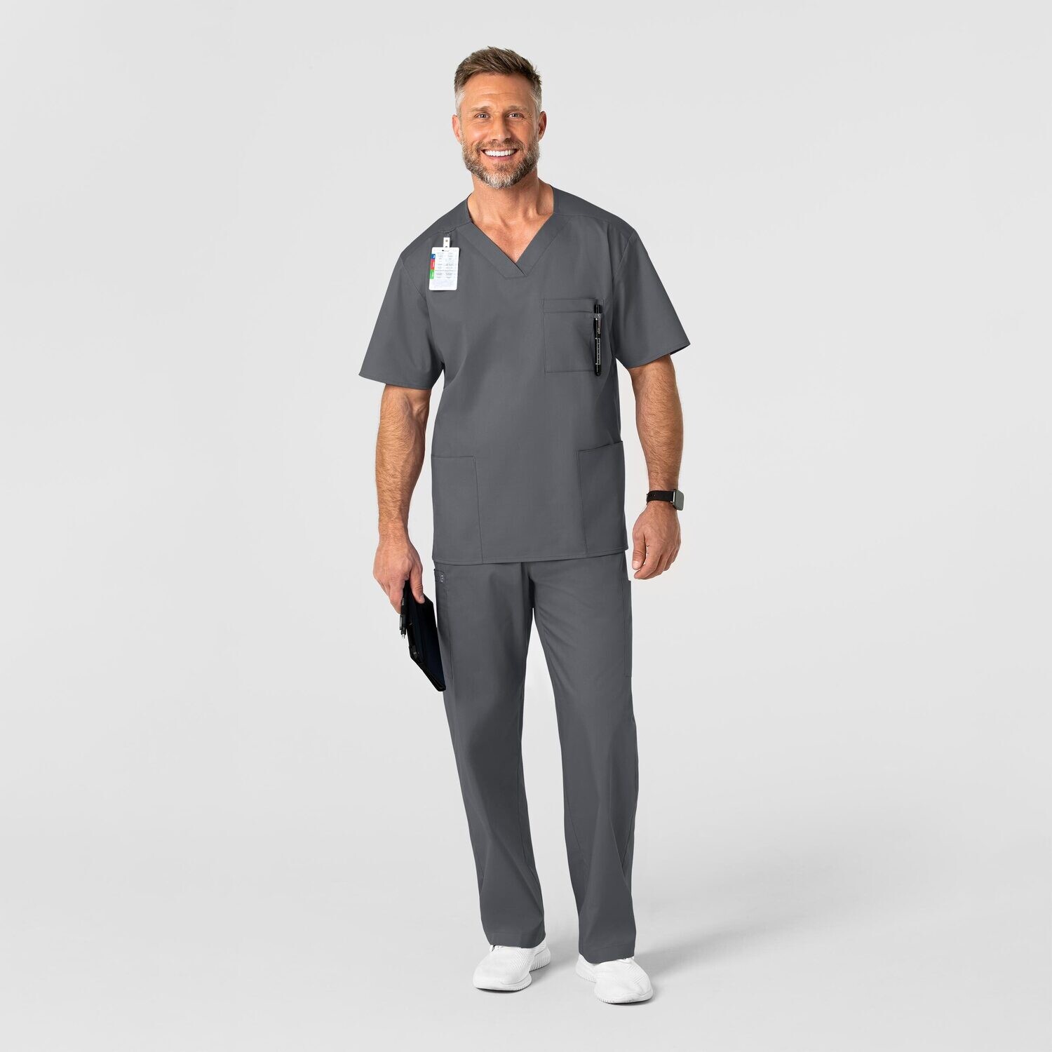 Casacca uomo 103 scollo a V pewter