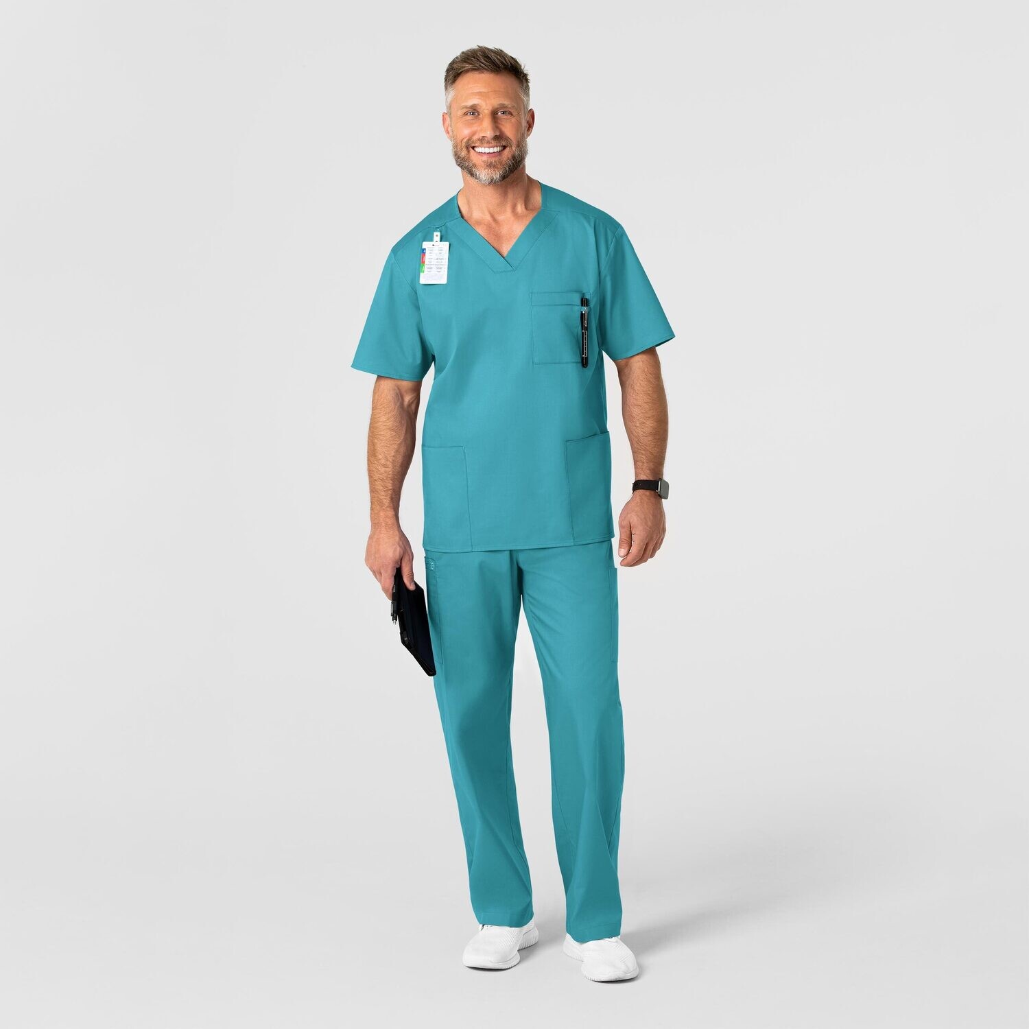 Casacca uomo 103 scollo a V teal blue