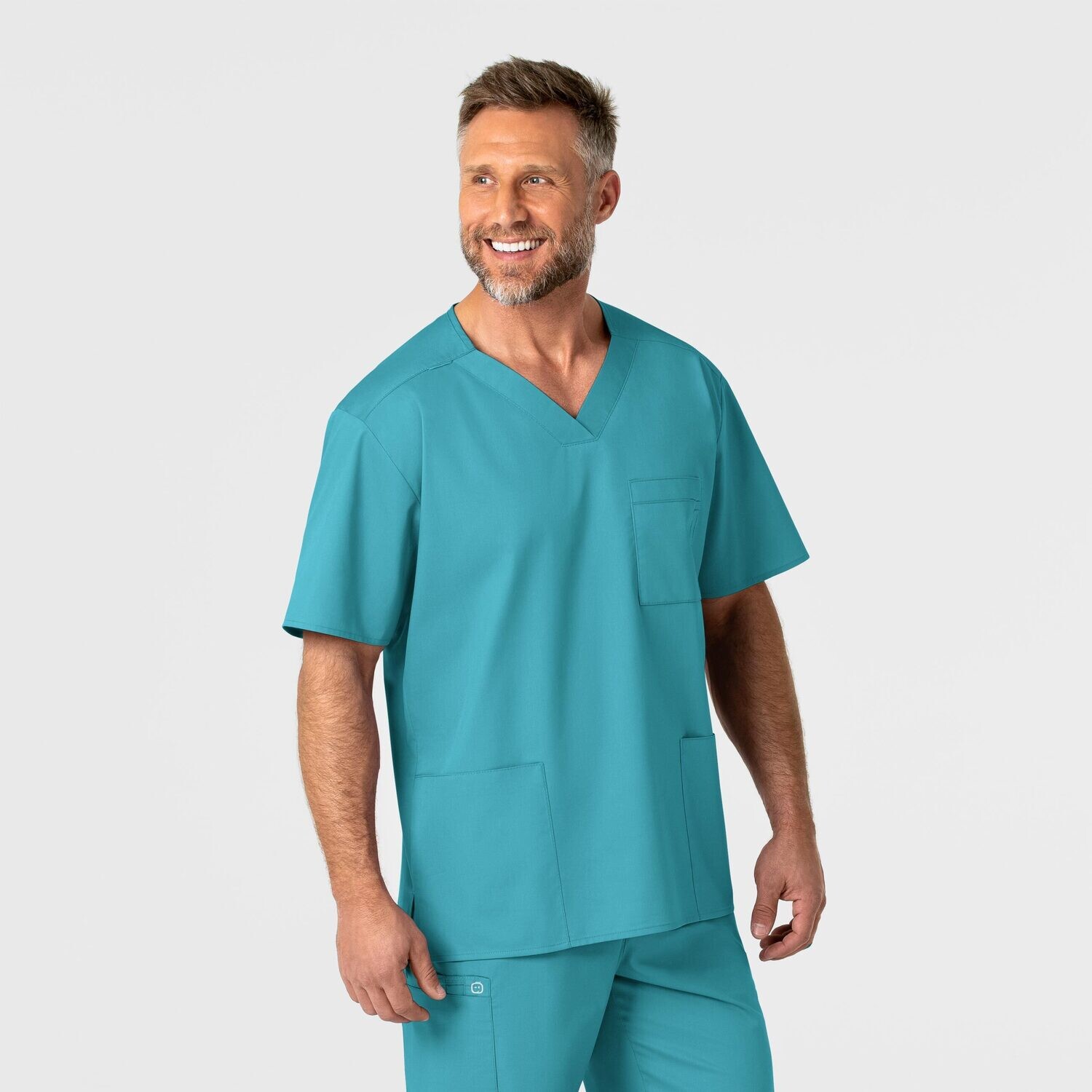 Casacca uomo 103 scollo a V teal blue