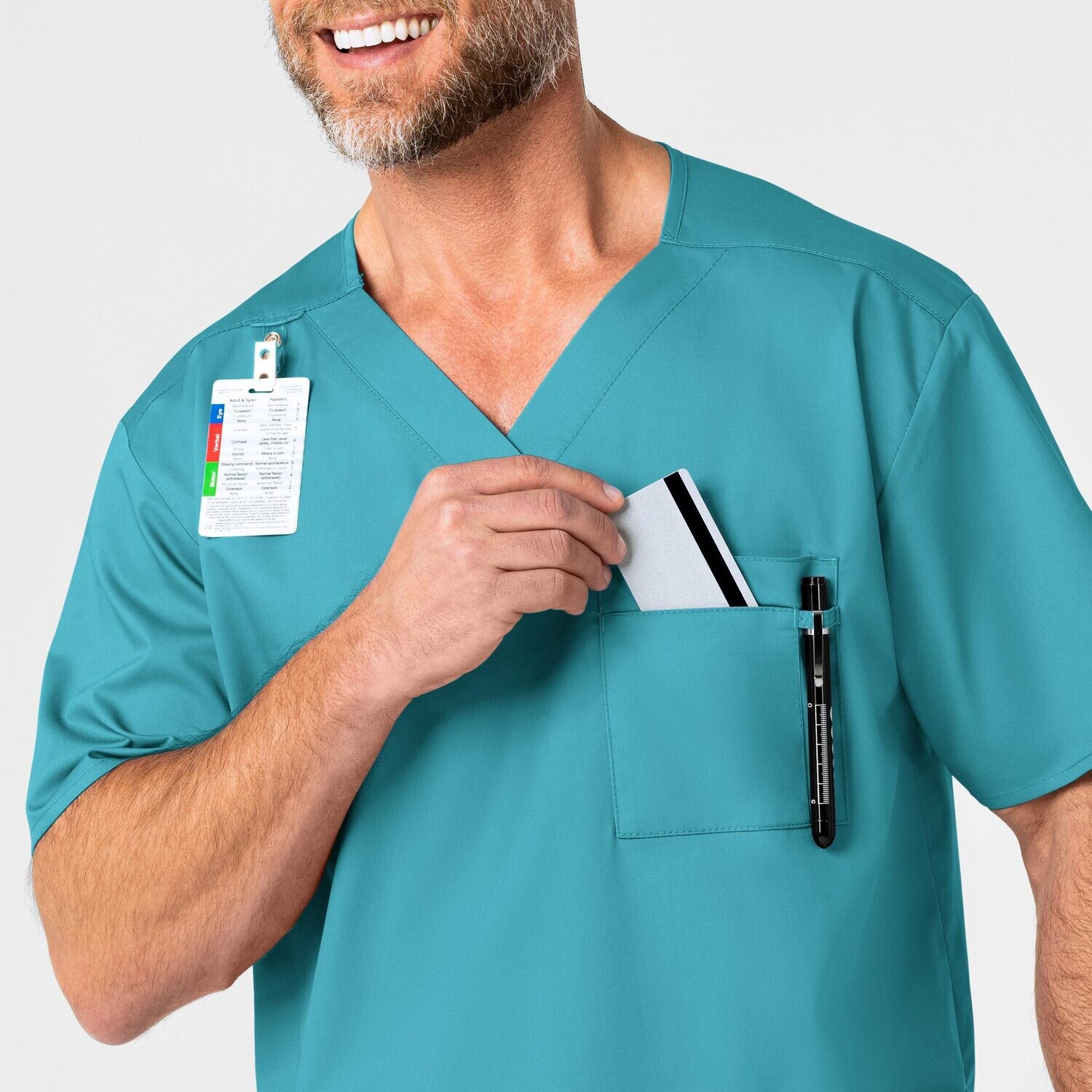 Casacca uomo 103 scollo a V teal blue