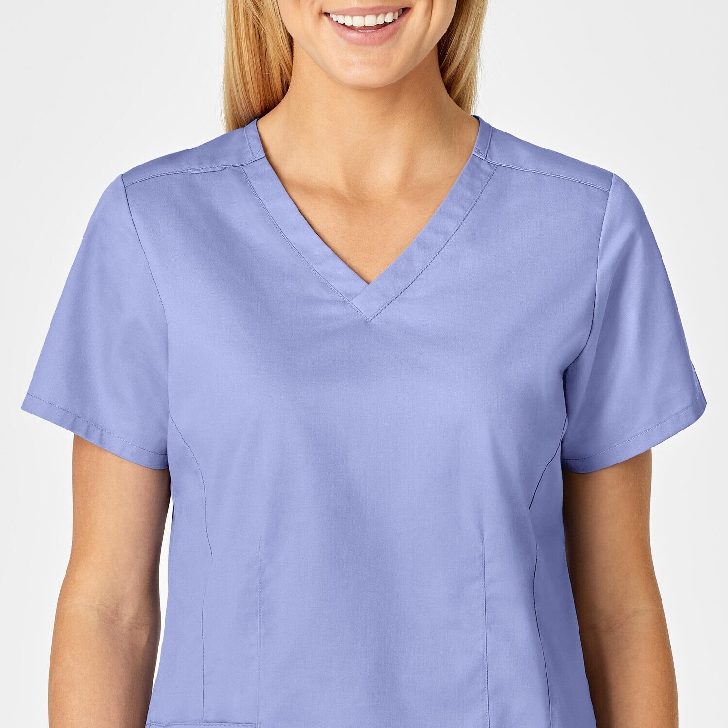 Casacca donna 105 scollo a V ceil blue