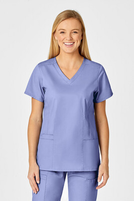Casacca donna 105 scollo a V ceil blue