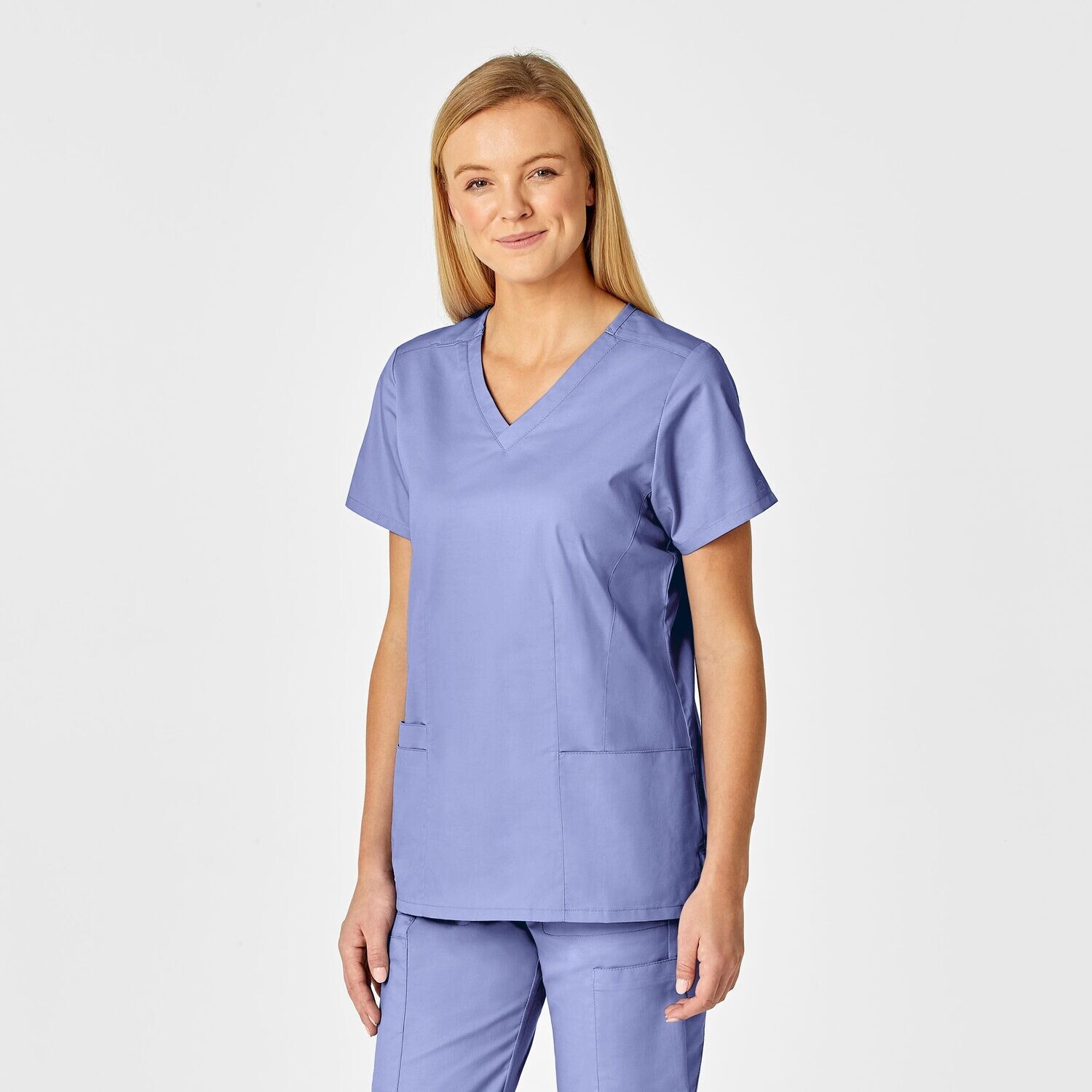 Casacca donna 105 scollo a V ceil blue