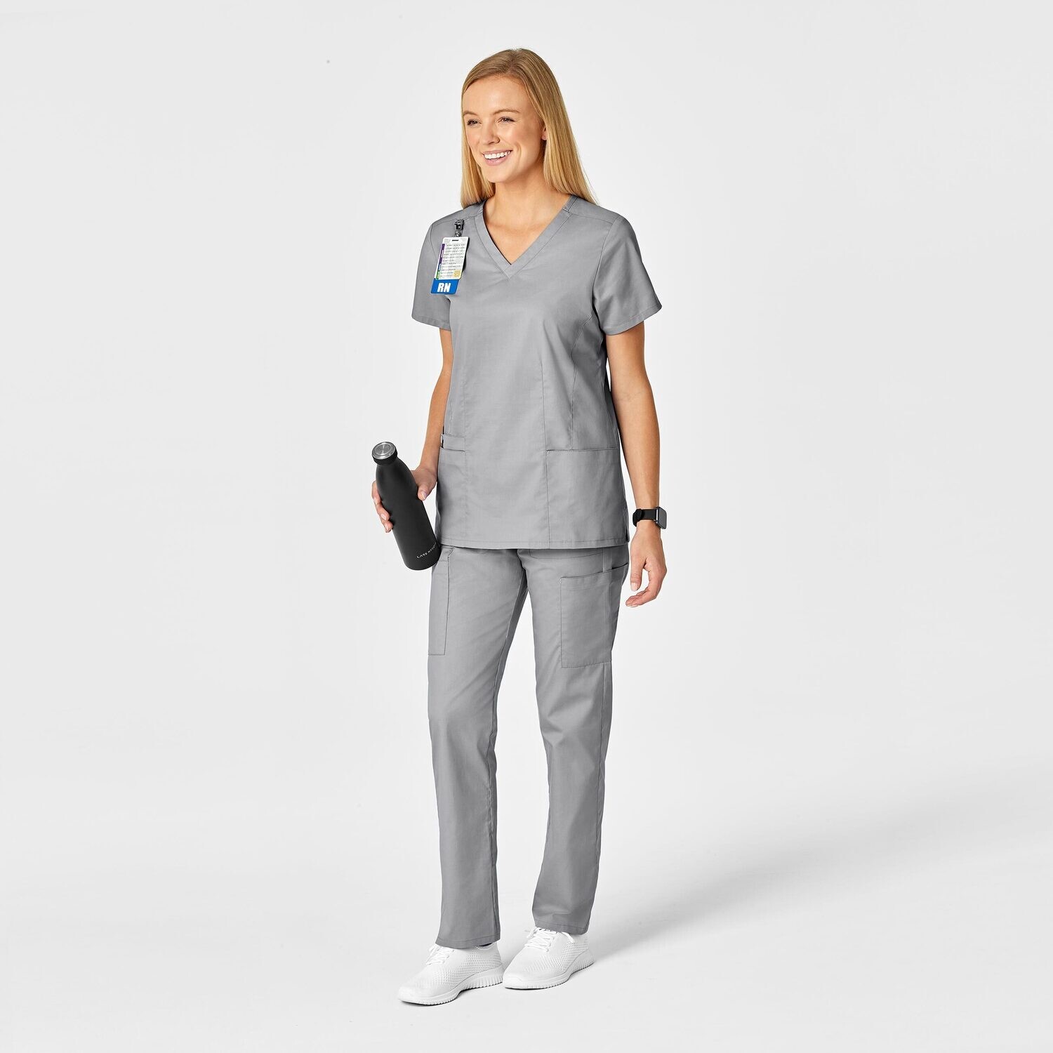 Casacca donna 105 scollo a V grey