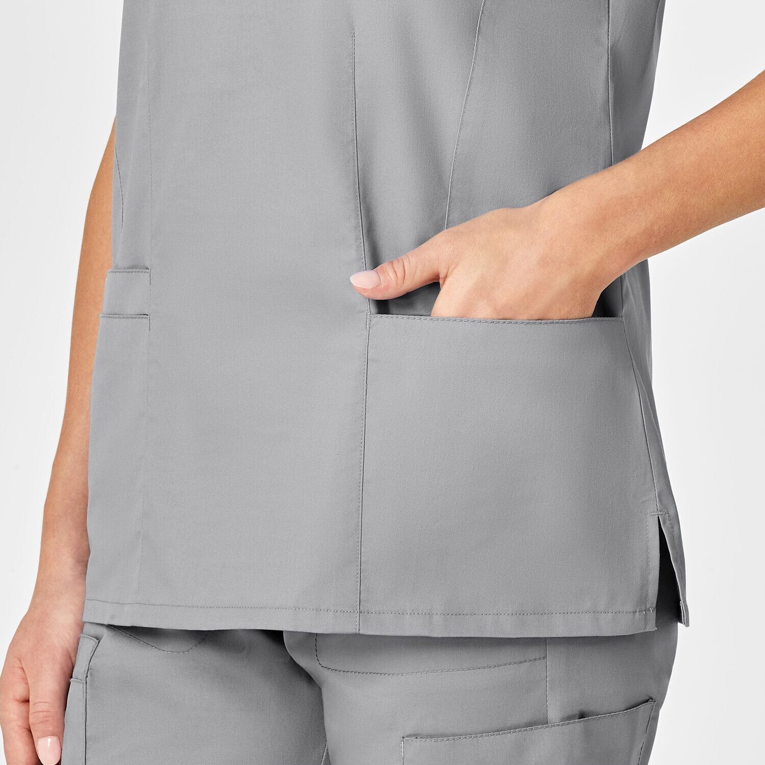 Casacca donna 105 scollo a V grey