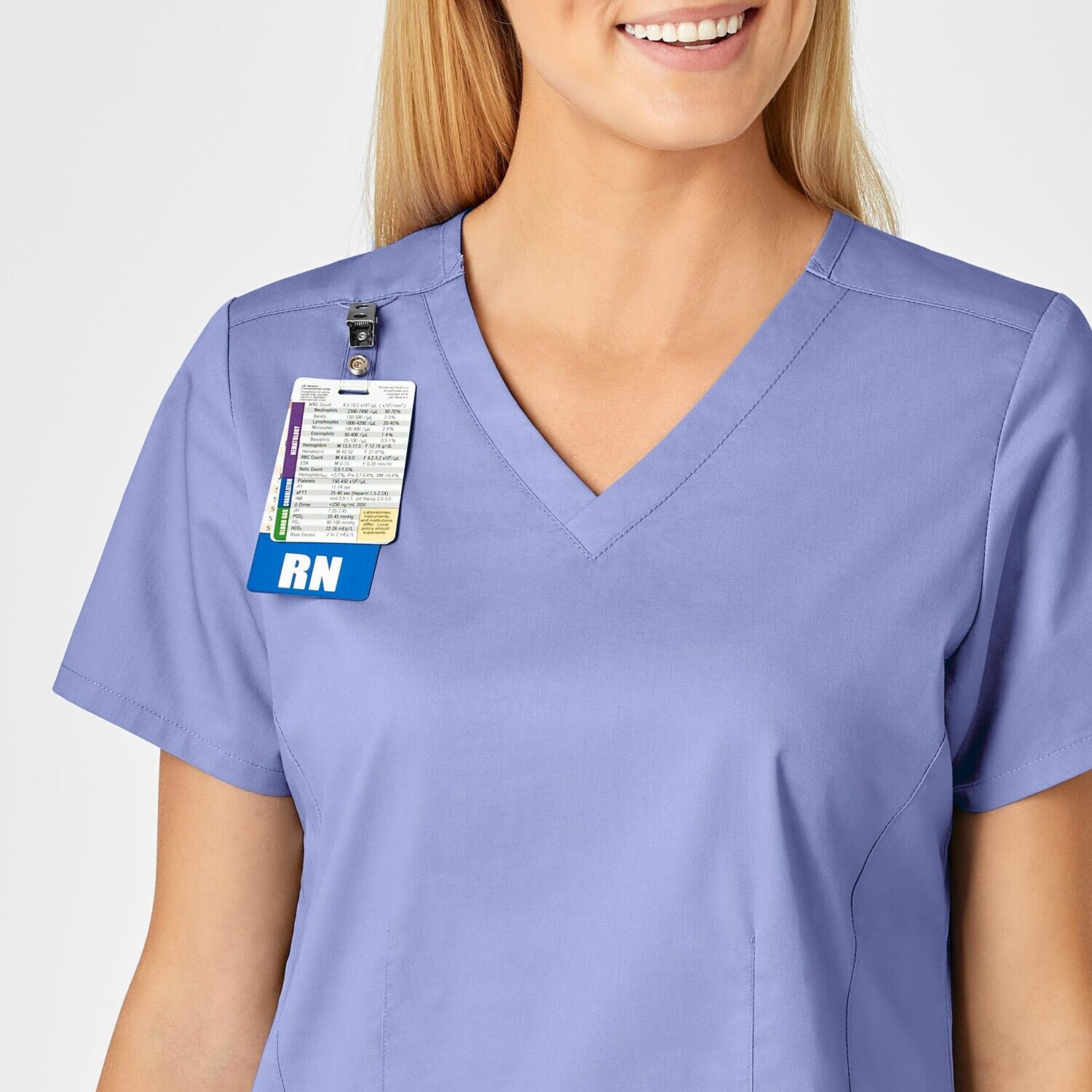 Casacca donna 105 scollo a V ceil blue