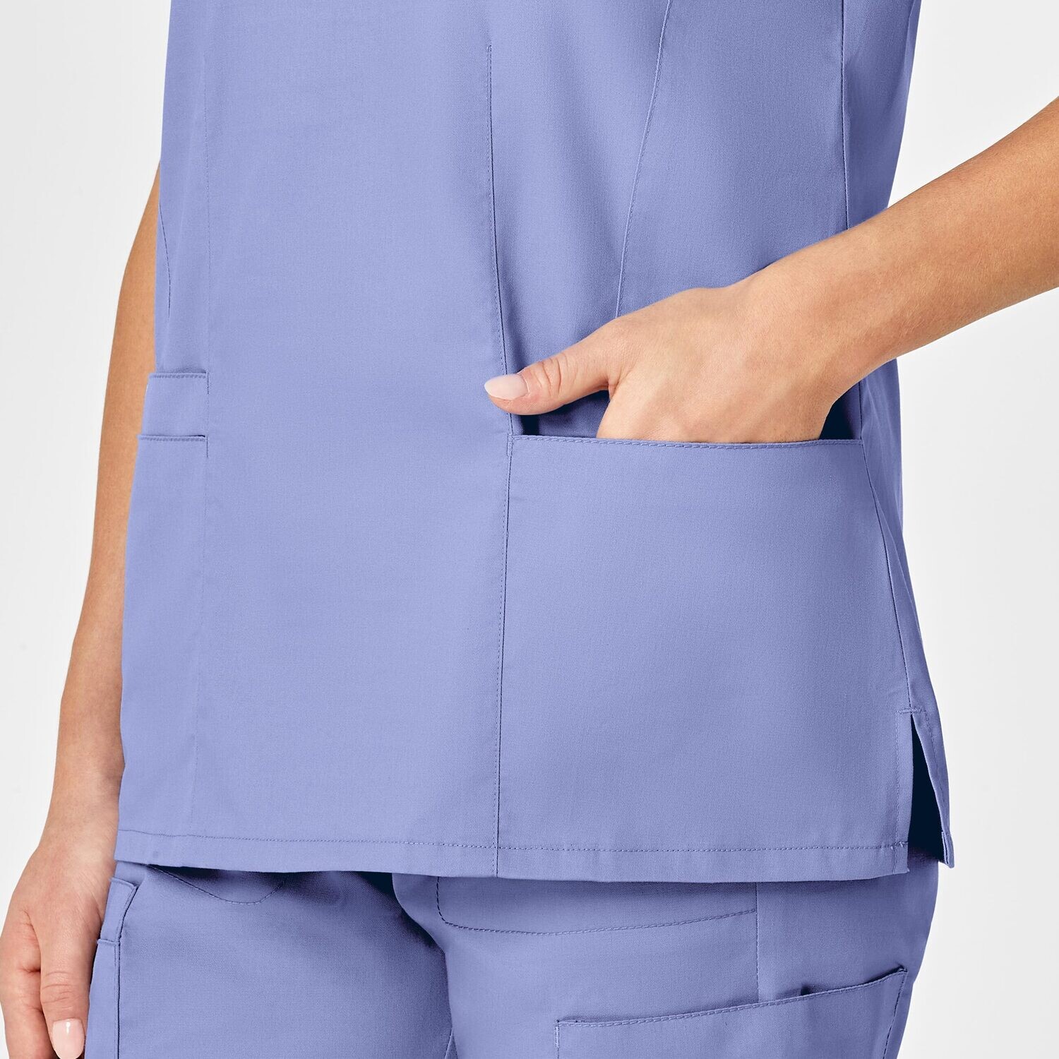 Casacca donna 105 scollo a V ceil blue