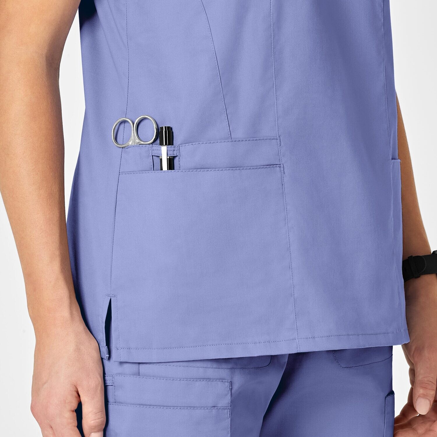 Casacca donna 105 scollo a V ceil blue
