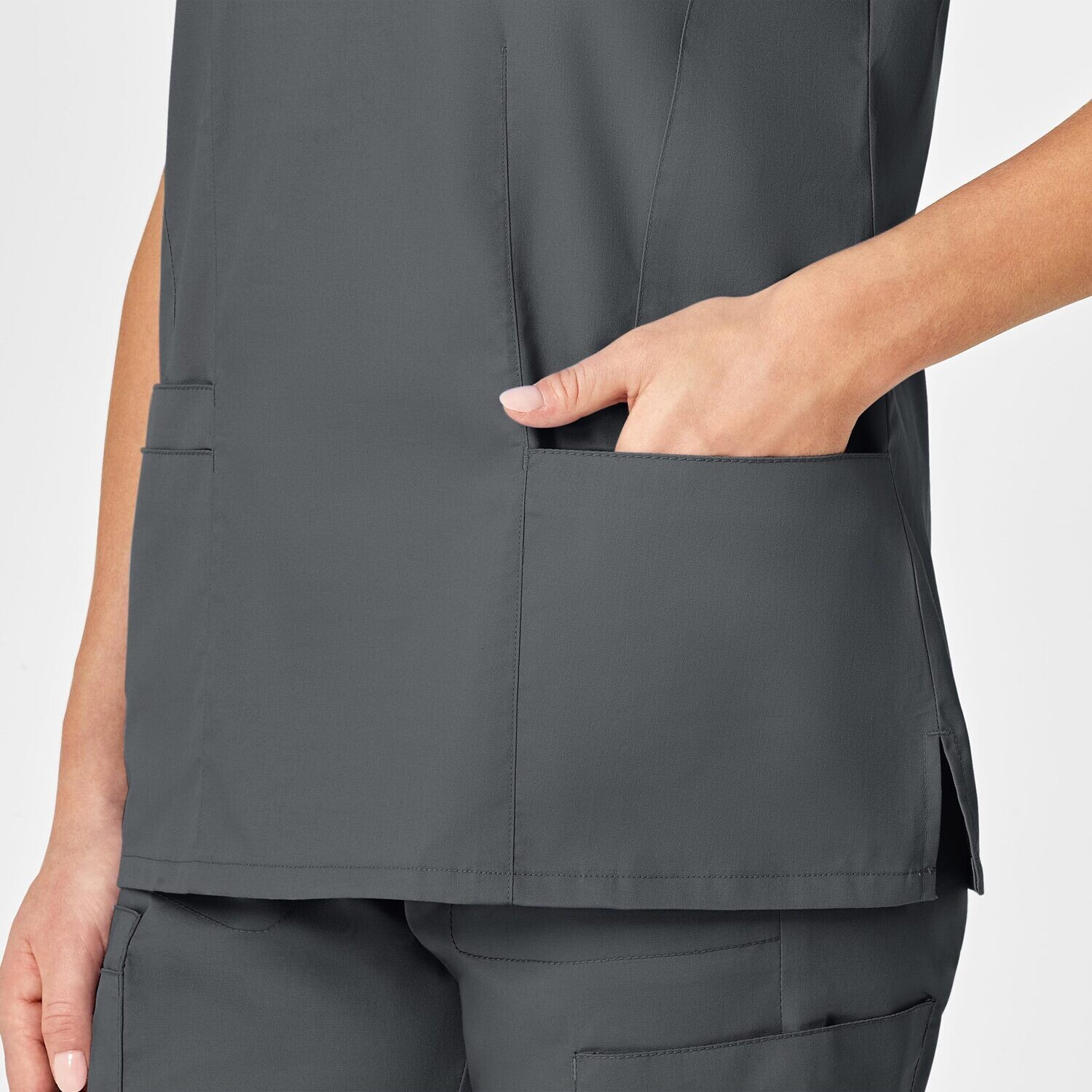 Casacca donna 105 scollo a V pewter