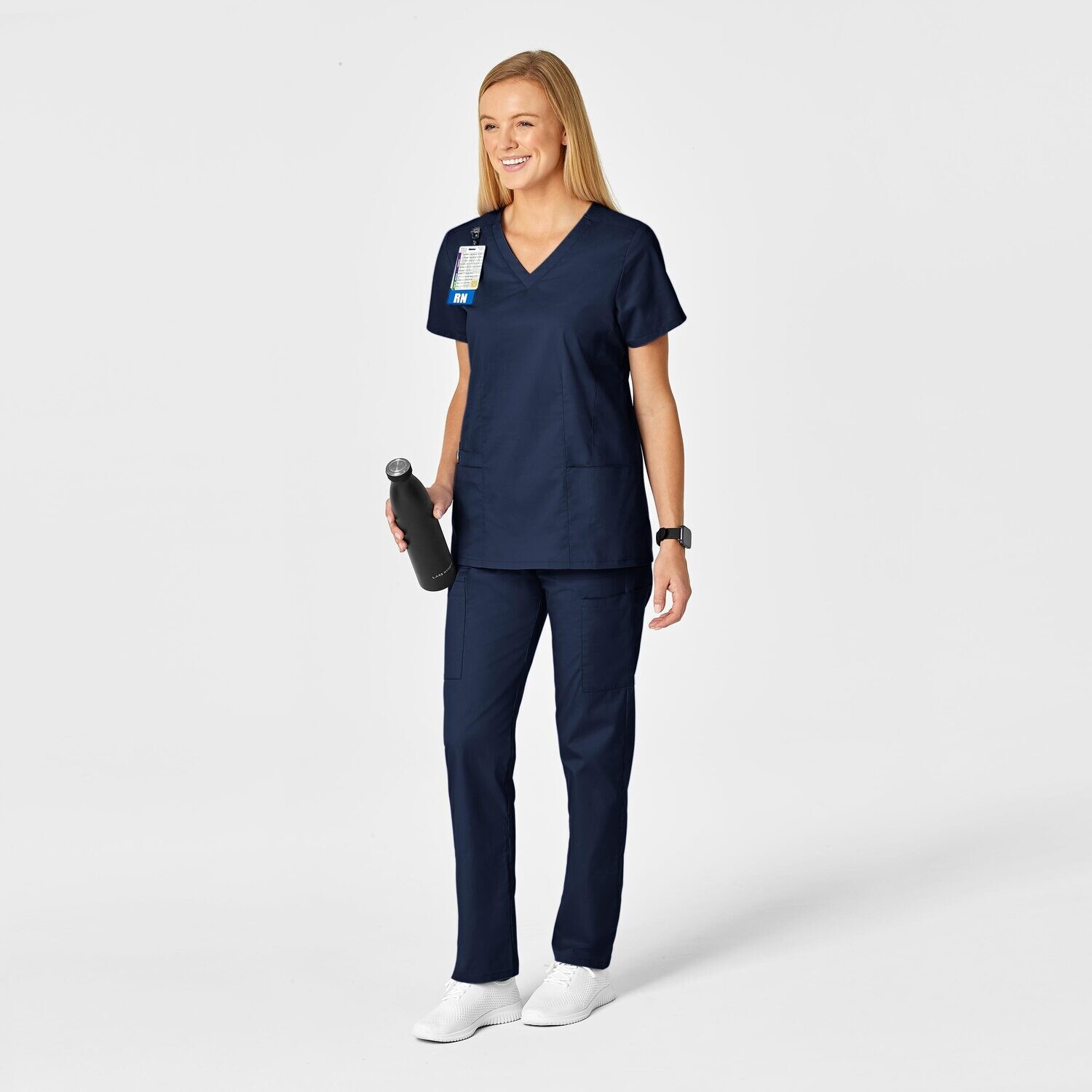 Casacca donna 105 scollo a V navy blue