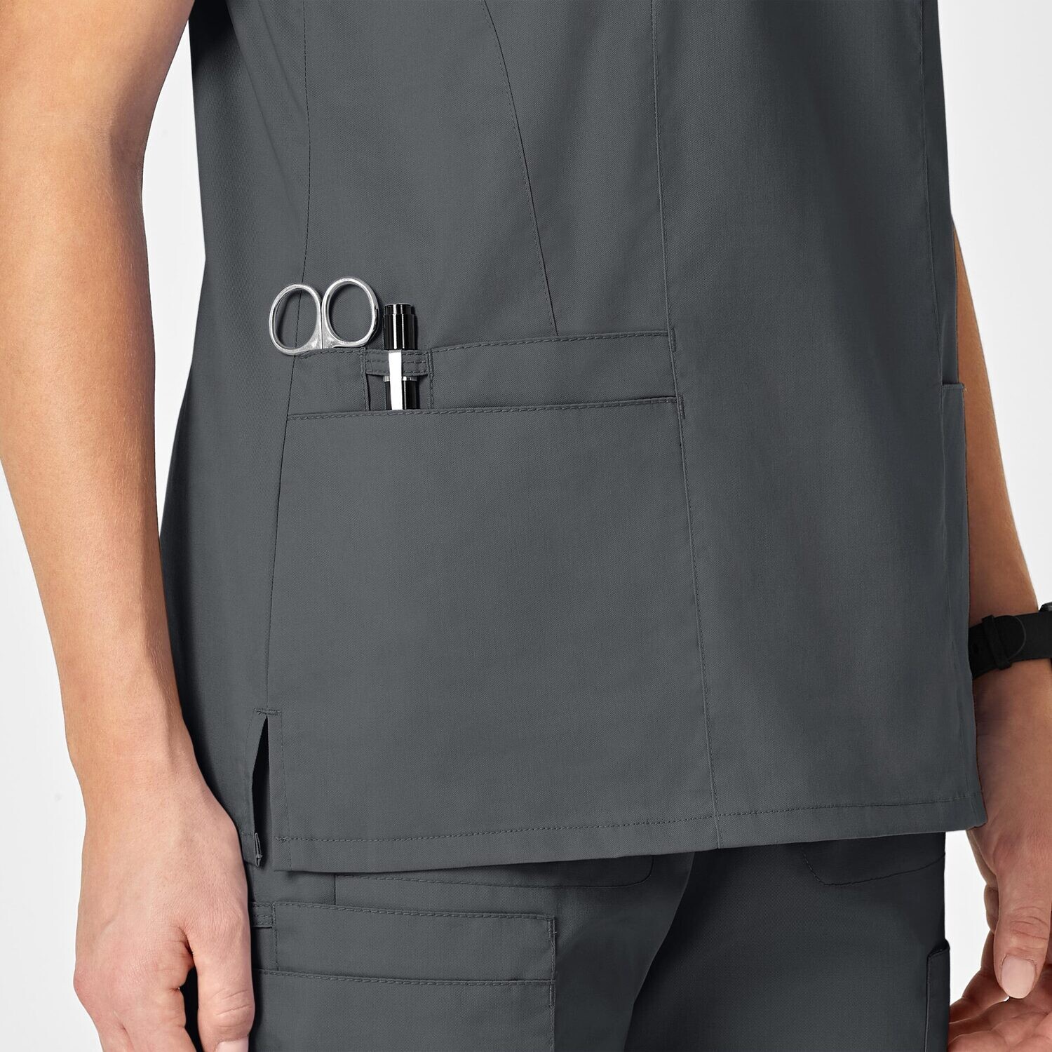 Casacca donna 105 scollo a V pewter