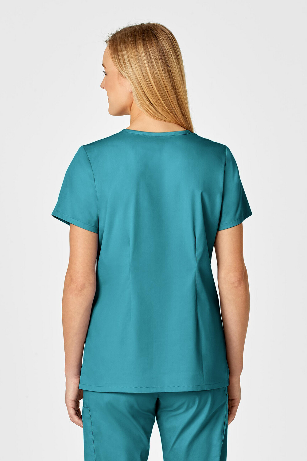 Casacca donna 105 scollo a V teal blue