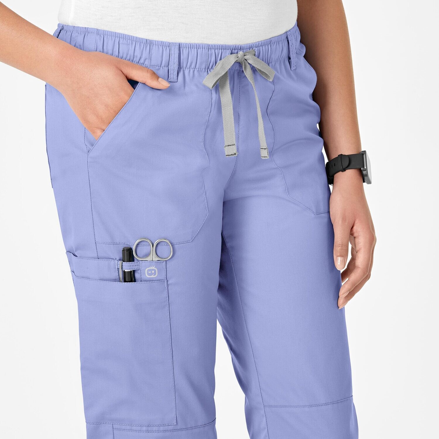 Pantalone donna 504 cargo ceil blue