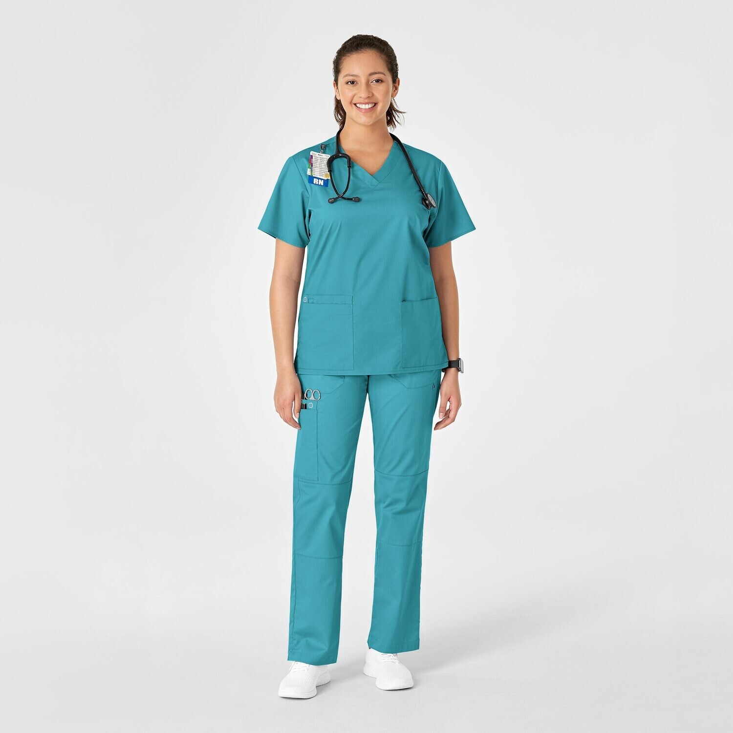 Pantalone donna 504 cargo teal blue