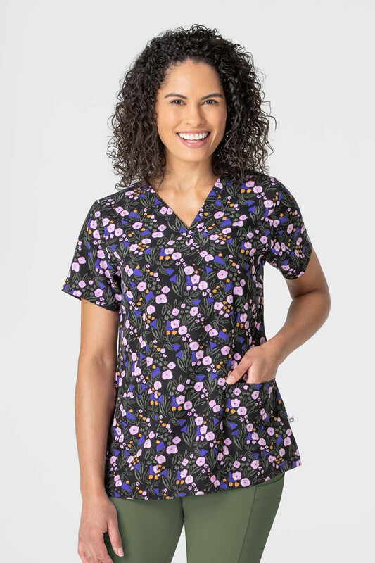 Casacca donna 6657 scollo a V BOTANICAL BUDS