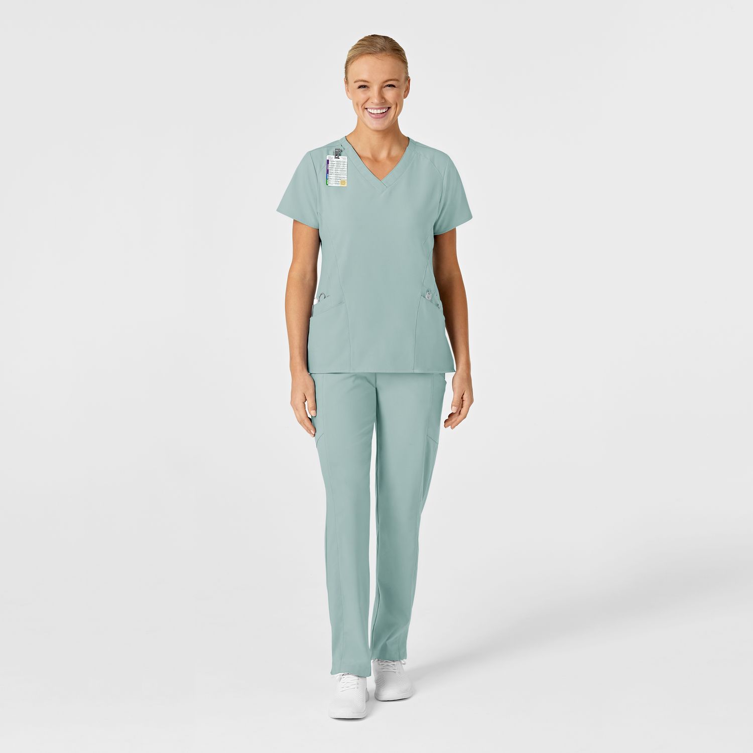Casacca donna 6155 scollo a V sky blue