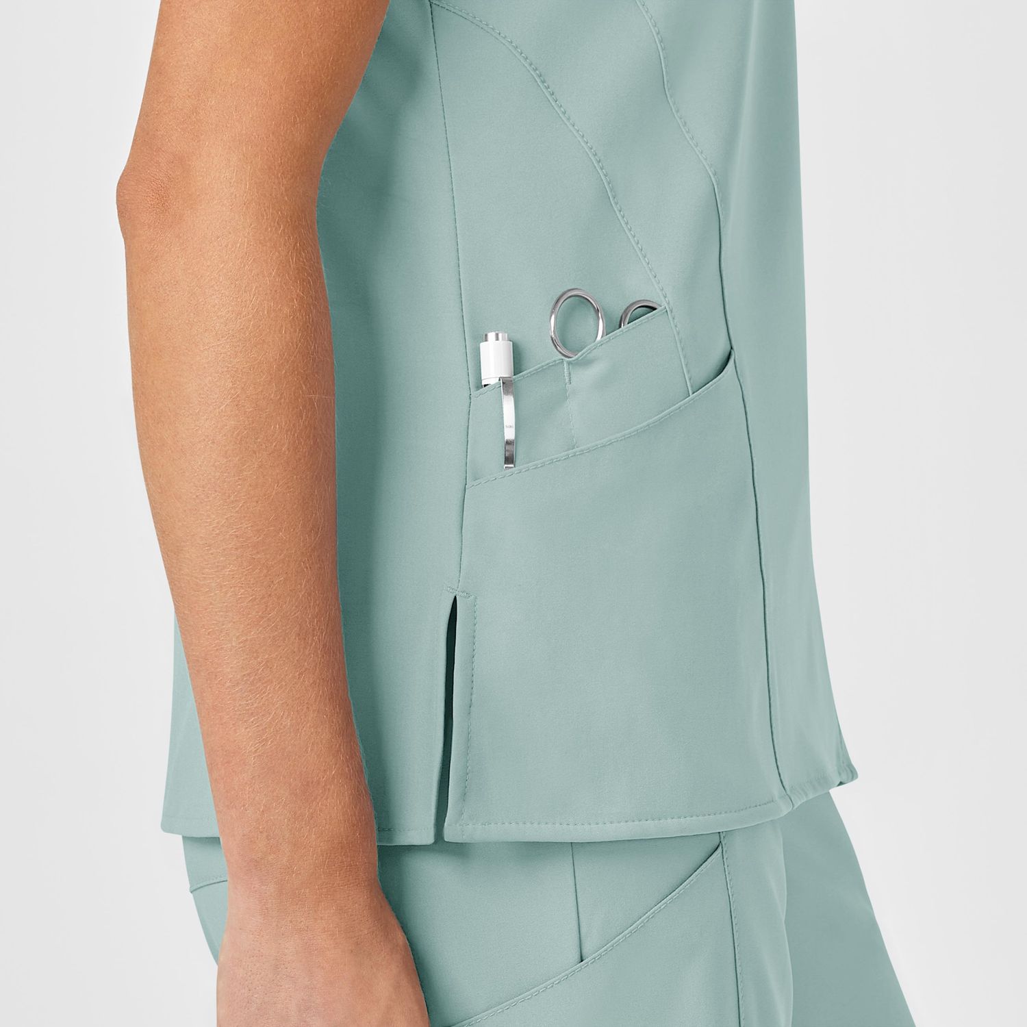 Casacca donna 6155 scollo a V sky blue
