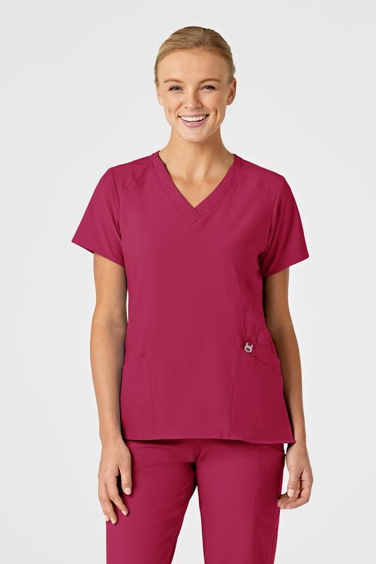 Casacca donna 6155 scollo a V magenta