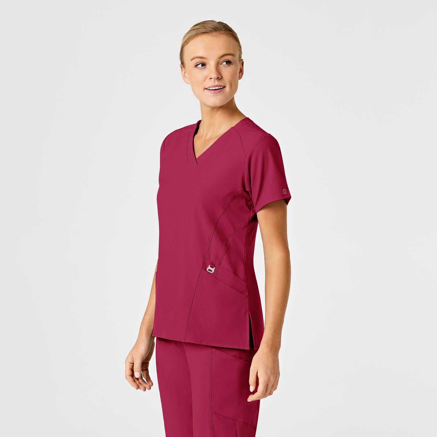 Casacca donna 6155 scollo a V magenta