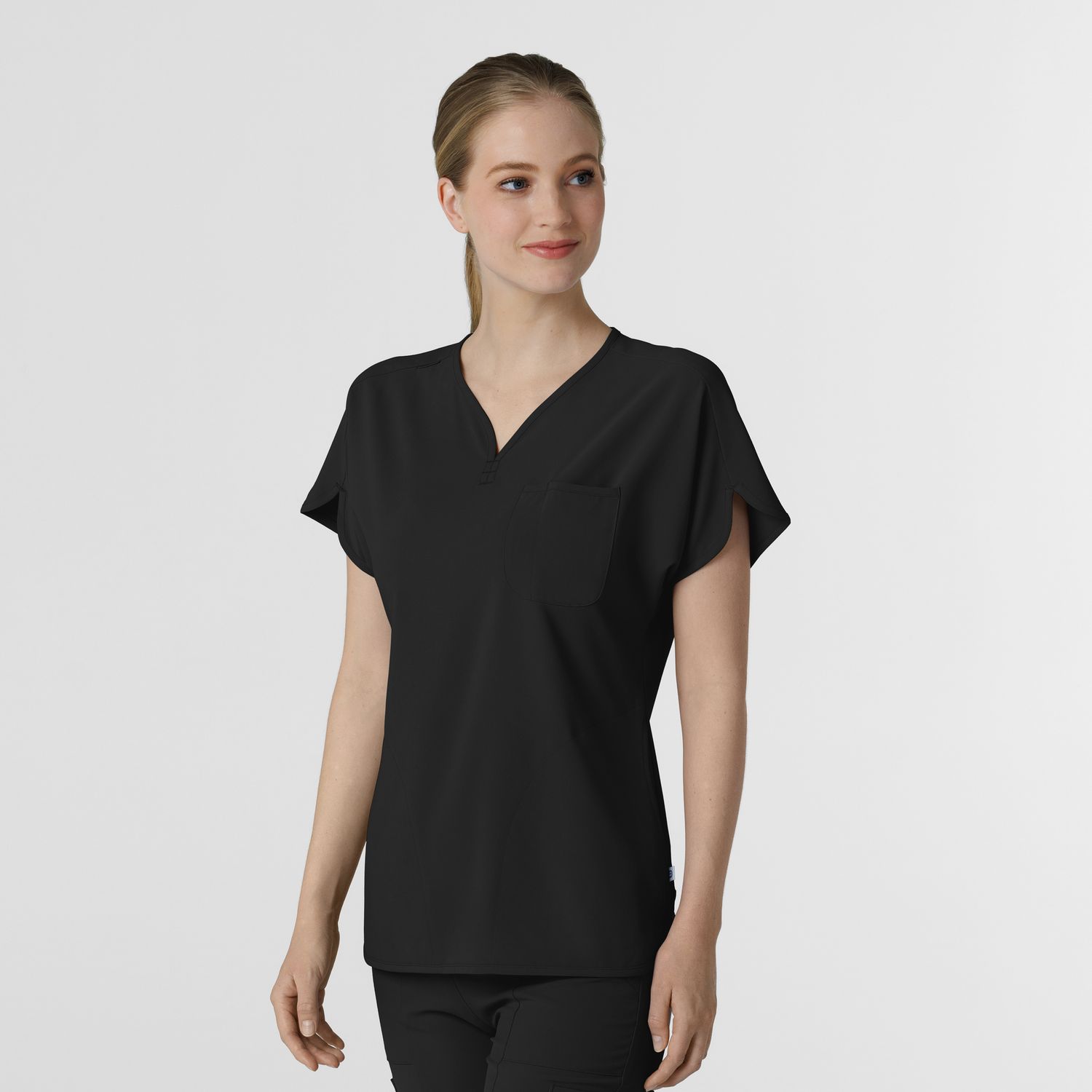 Casacca donna 6634 scollo a V arrotondato black