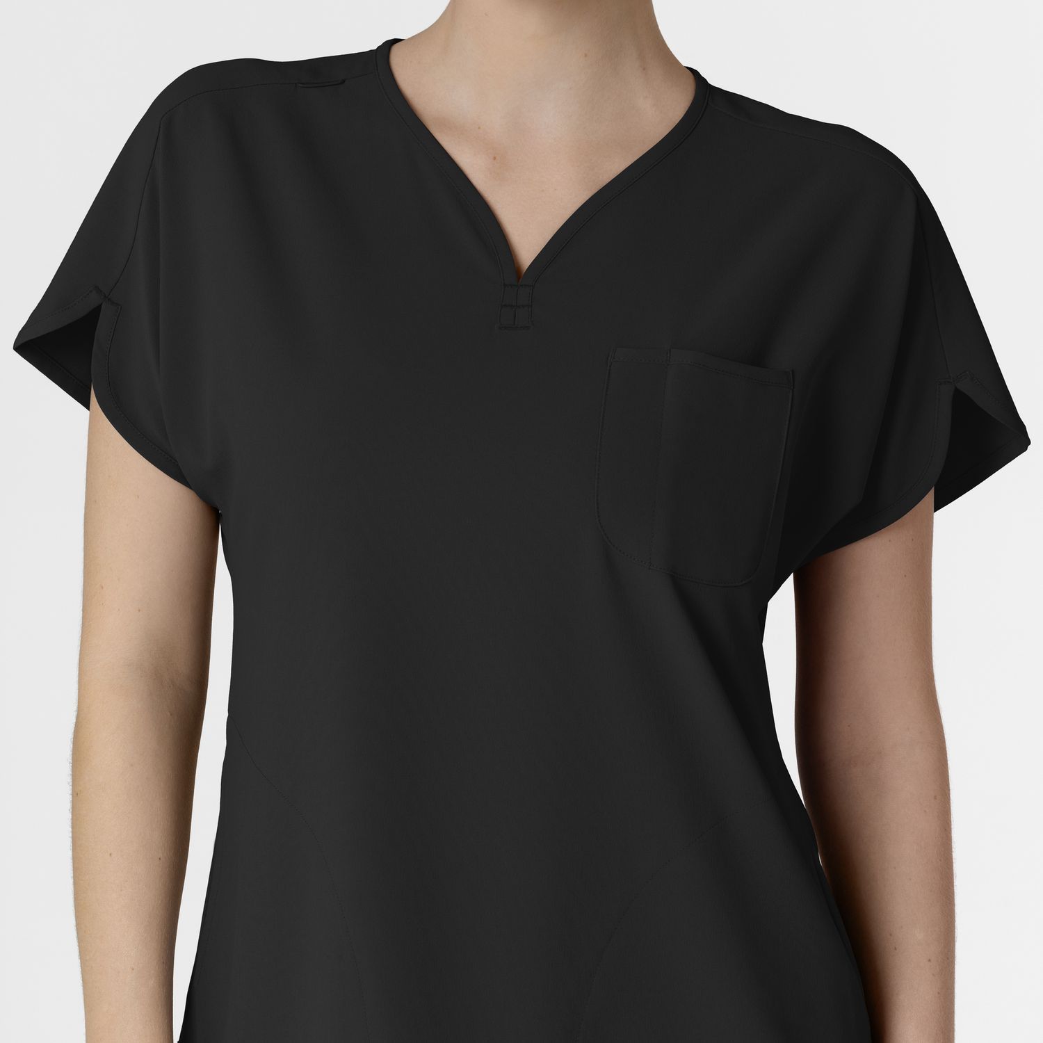 Casacca donna 6634 scollo a V arrotondato black