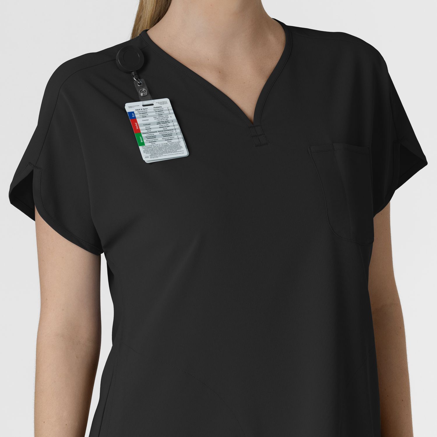 Casacca donna 6634 scollo a V arrotondato black