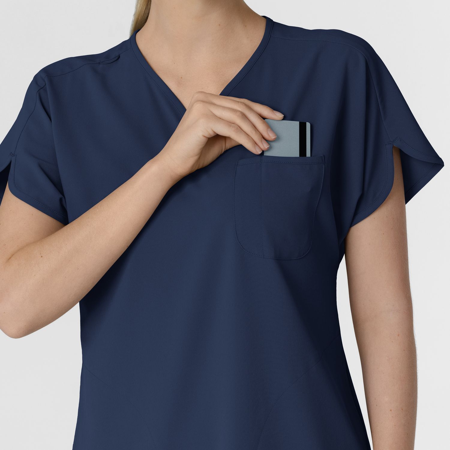 Casacca donna 6634 scollo a V arrotondato navy blue