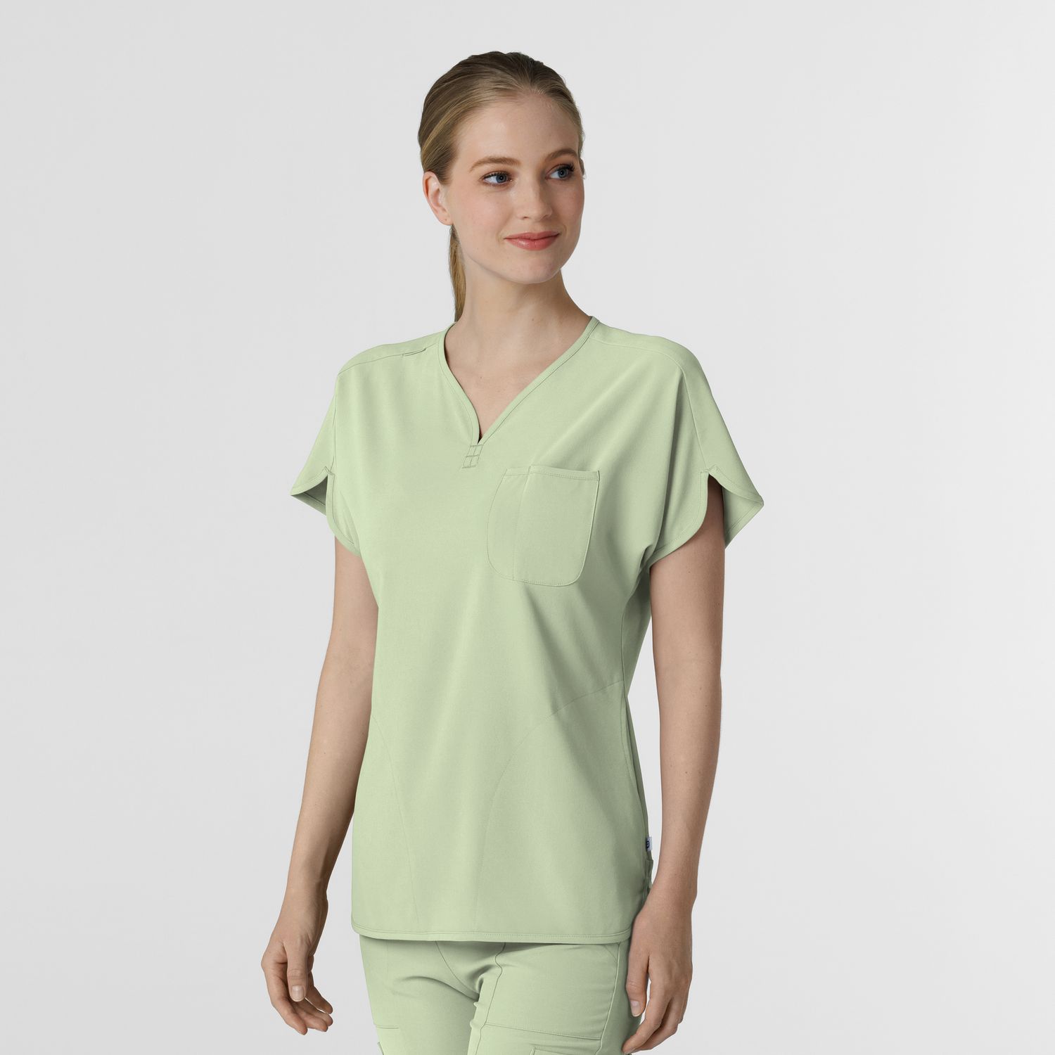 Casacca donna 6634 scollo a V arrotondato fresh mint