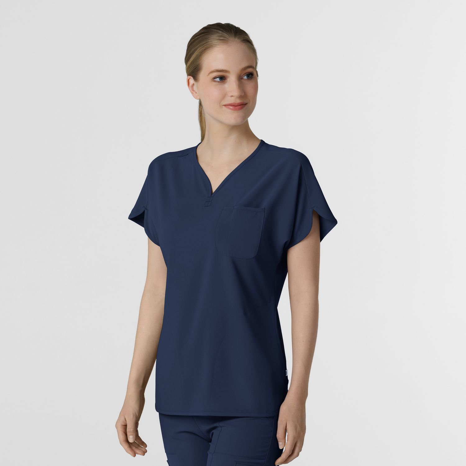 Casacca donna 6634 scollo a V arrotondato navy blue
